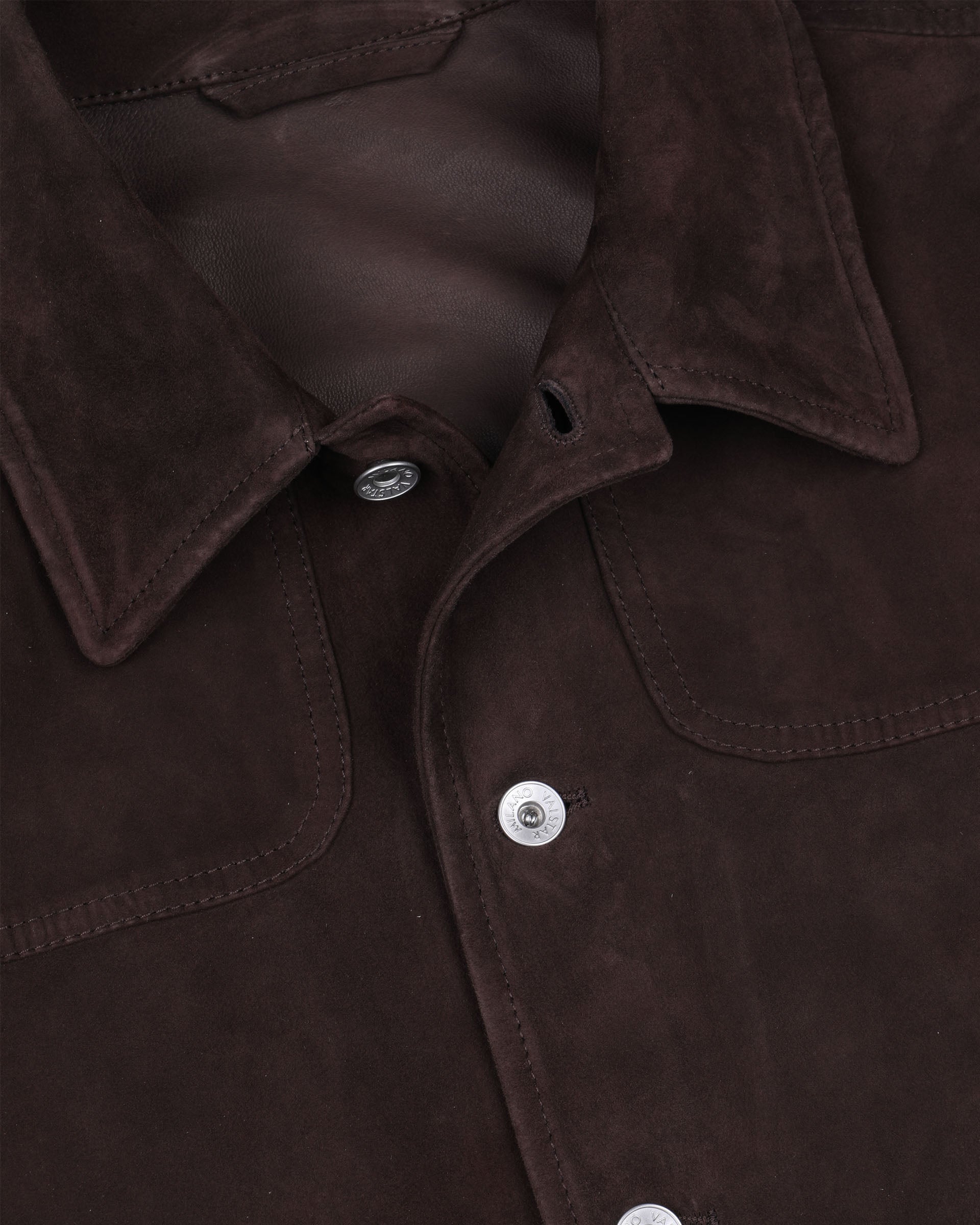 Trucker jacket Presley in suede, sfoderato. Marrone - Caffè