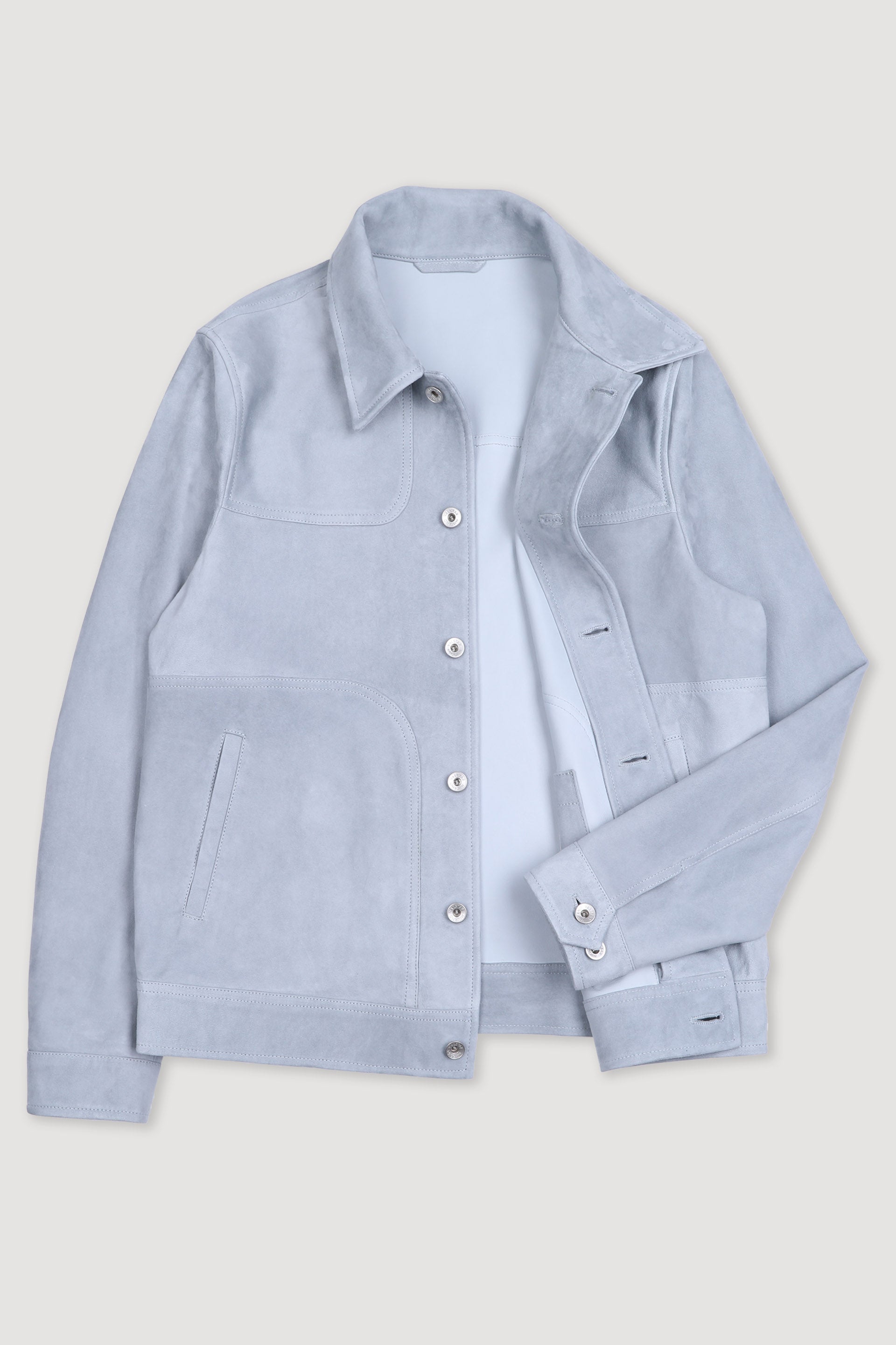 PRESLEY, GIUBBOTTO TRUCKER, SFODERATO, LIGHT SOFT SUEDE - Frost