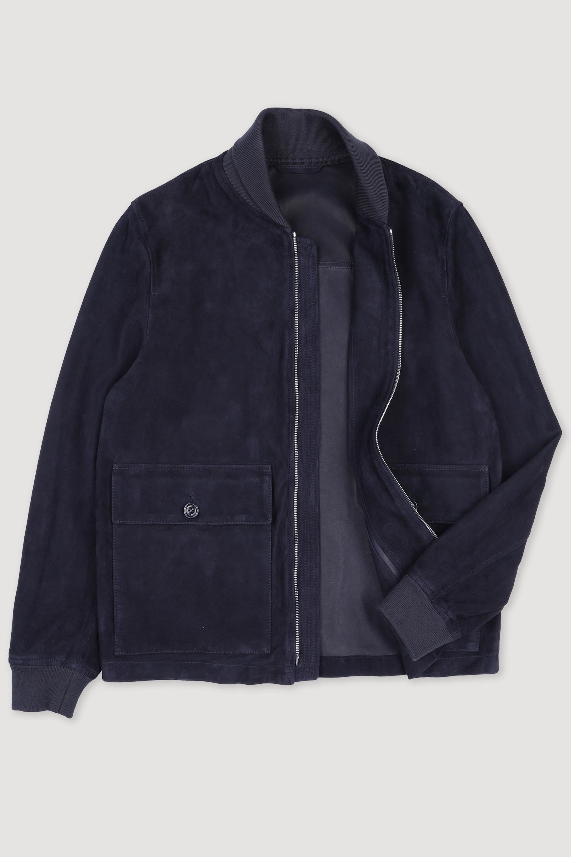 GIUBBOTTO COWBOY, FODERATA, SOFT SUEDE - Dark blue