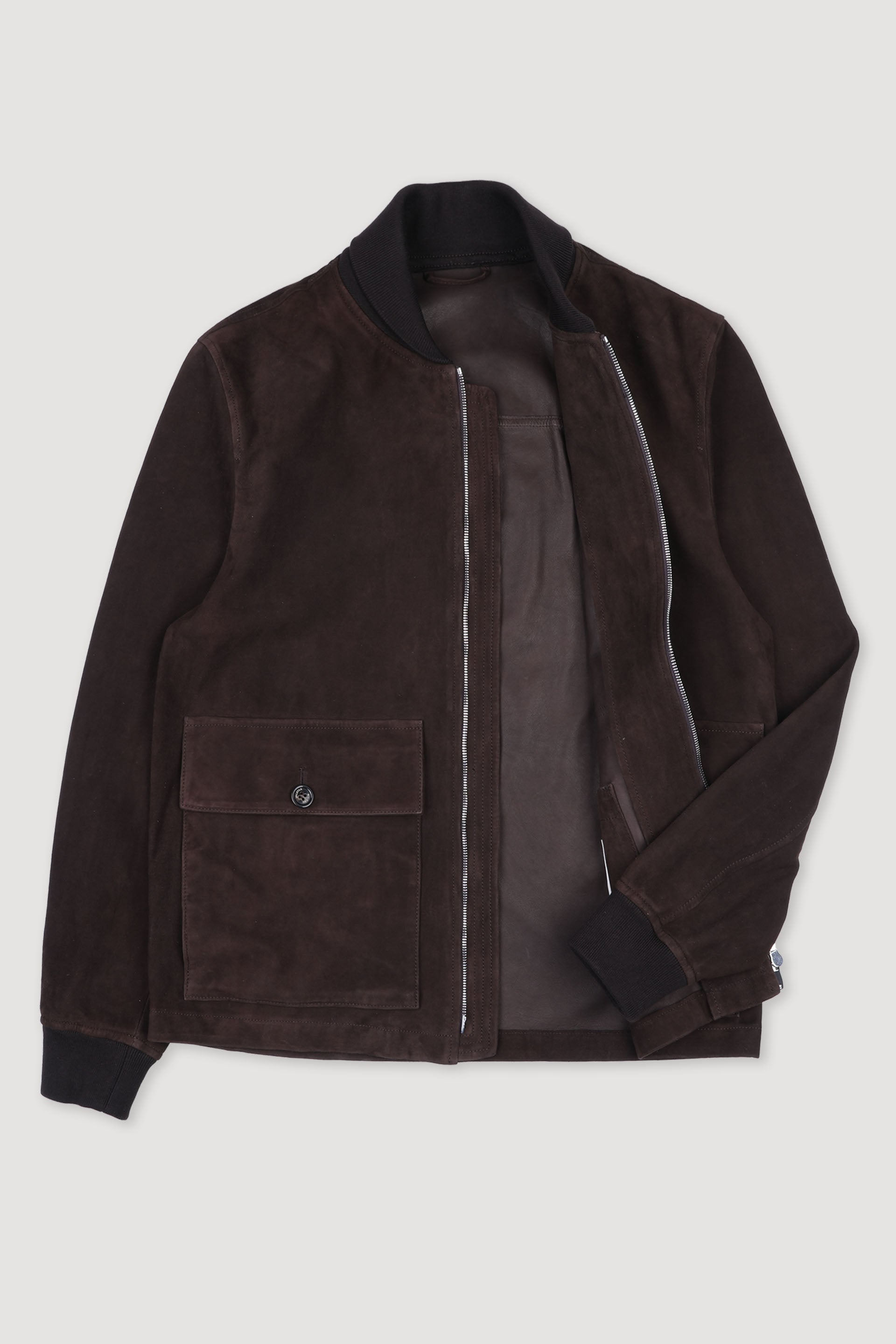 Livingstone bomber jacket in suede leather, unlined. Brown - Caffè