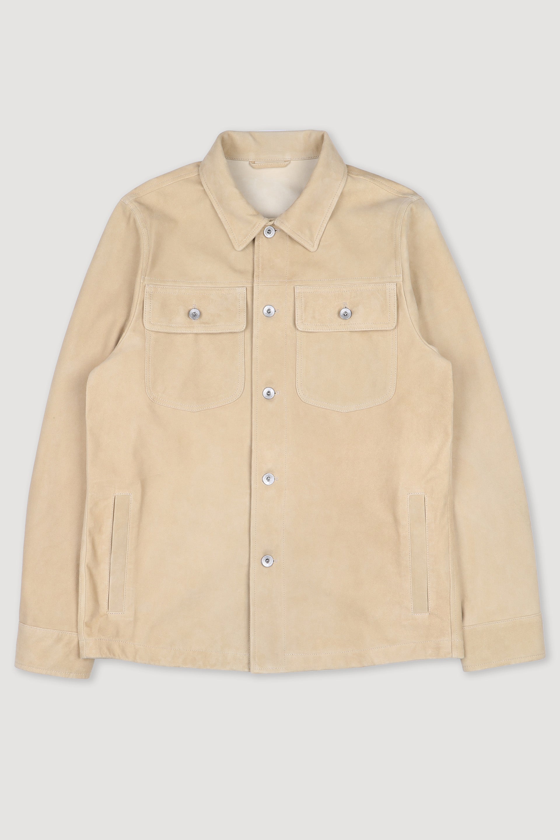 MATTY GIACCA OVERSHIRT , SFODERATA, LIGHT SOFT SUEDE - Almond