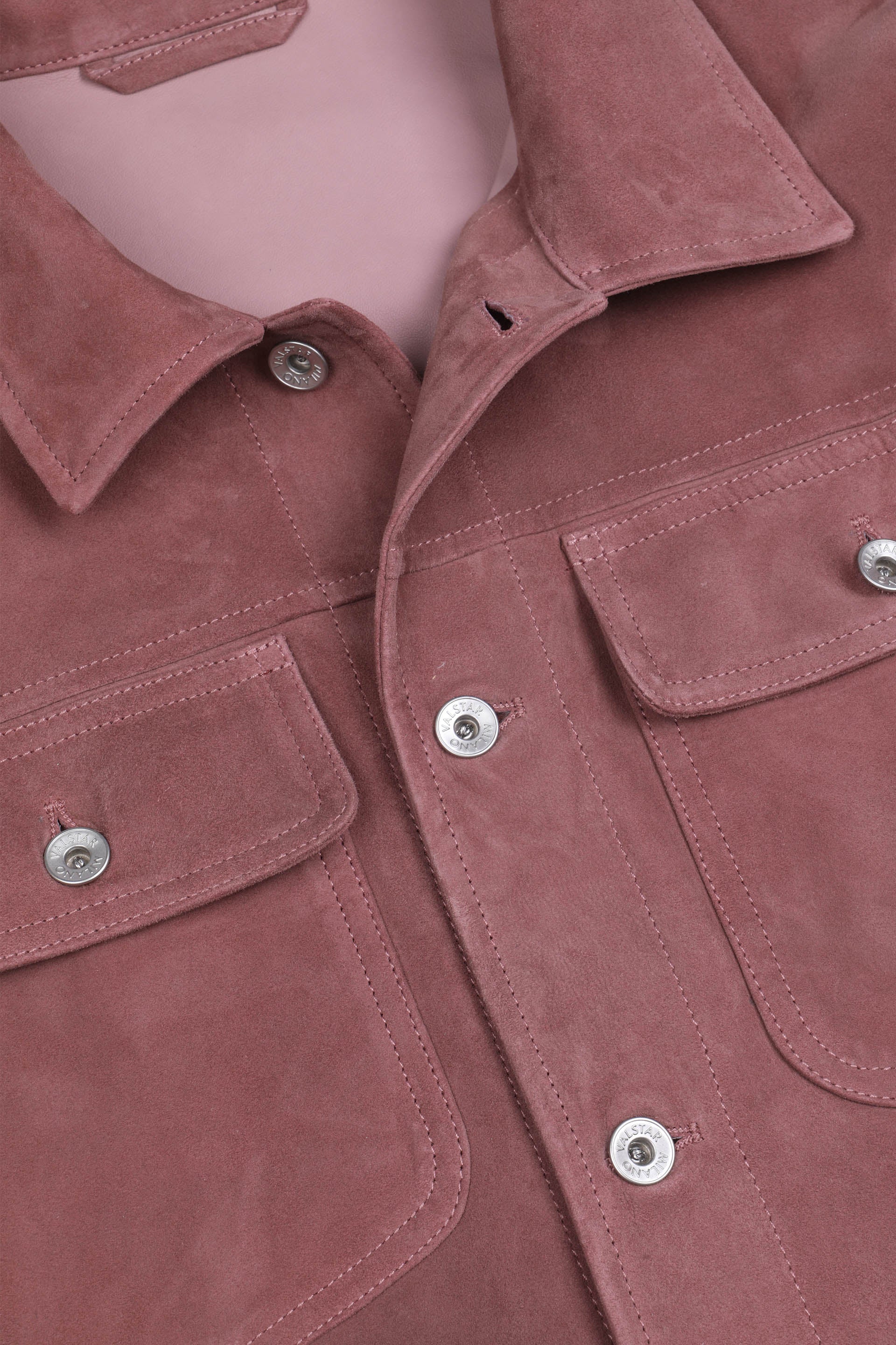 MATTY GIACCA OVERSHIRT , SFODERATA, LIGHT SOFT SUEDE - Old rose