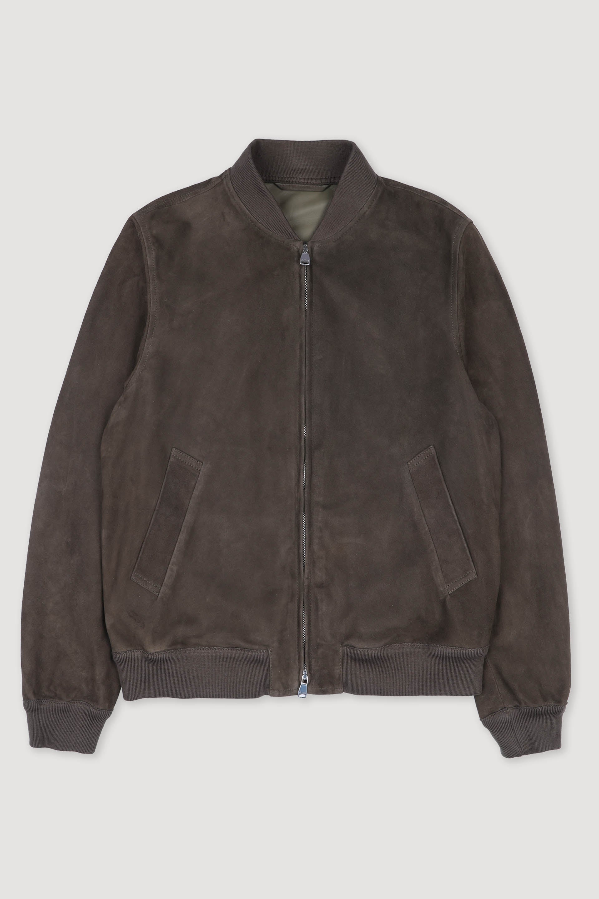 GIUBBOTTO BOMBER, SFODERATO, LIGHT SOFT SUEDE - Muschio