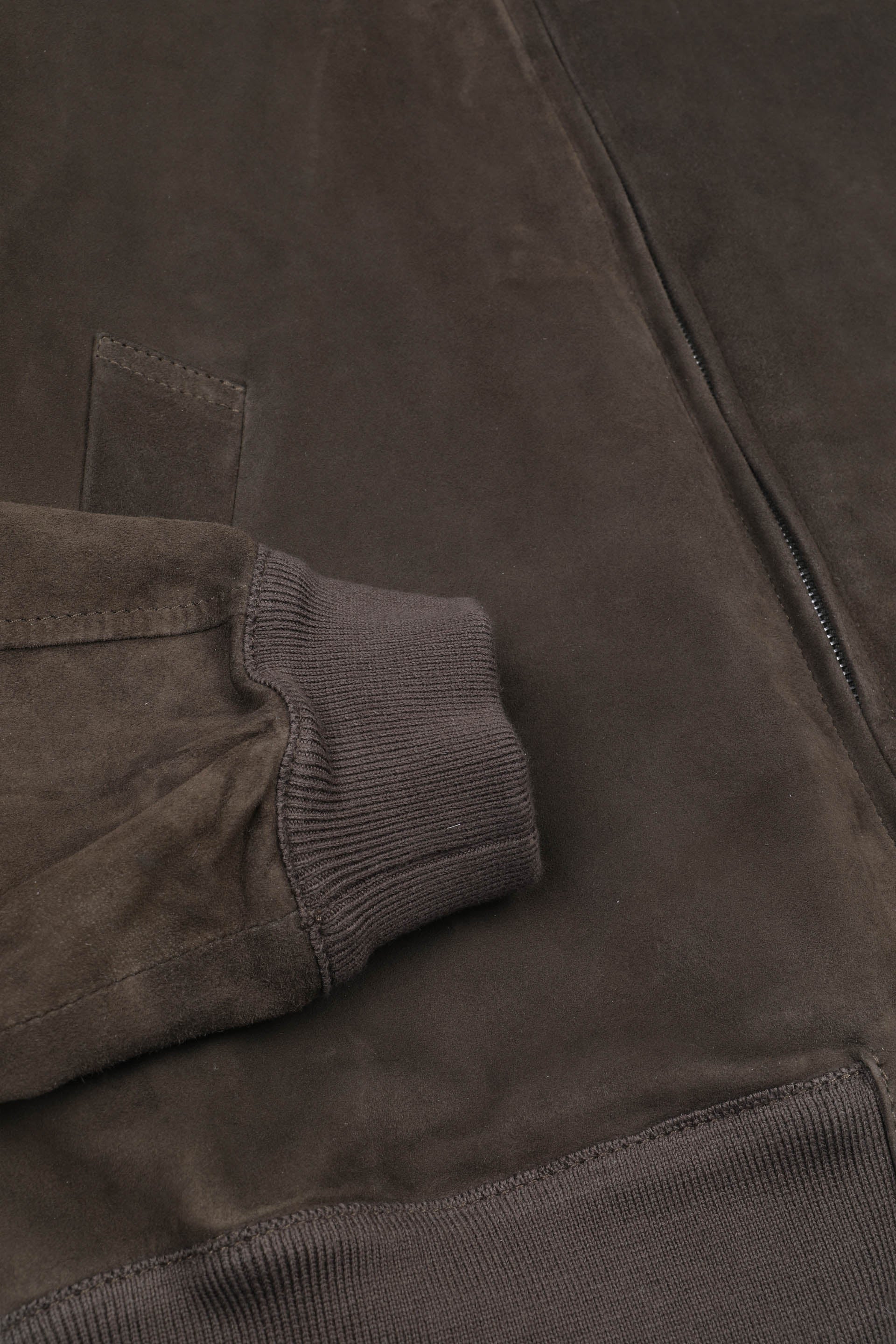 GIUBBOTTO BOMBER, SFODERATO, LIGHT SOFT SUEDE - Muschio
