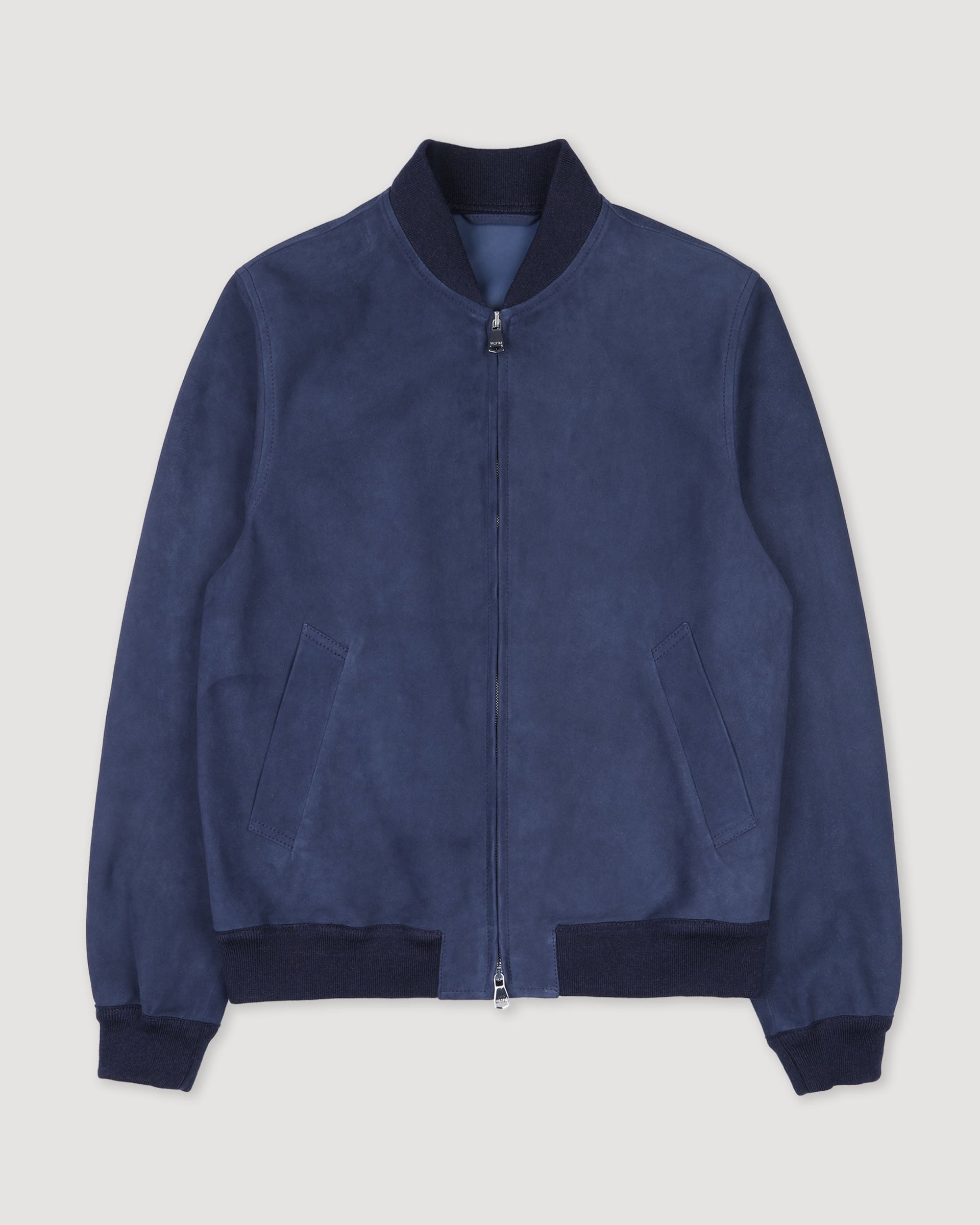 Giubbotto bomber in suede, sfoderato. Blue - Aquarium