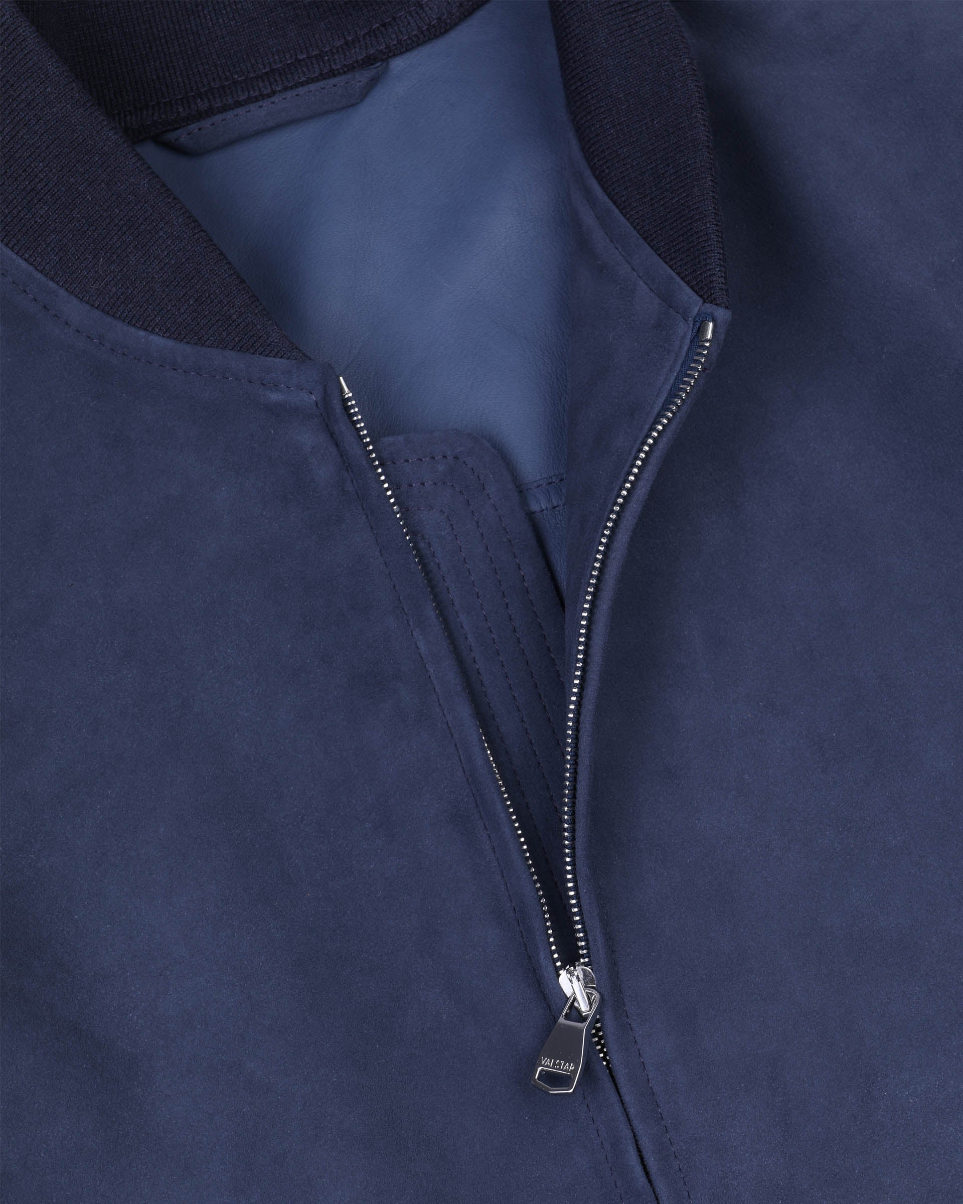 Giubbotto bomber in suede, sfoderato. Blue - Aquarium