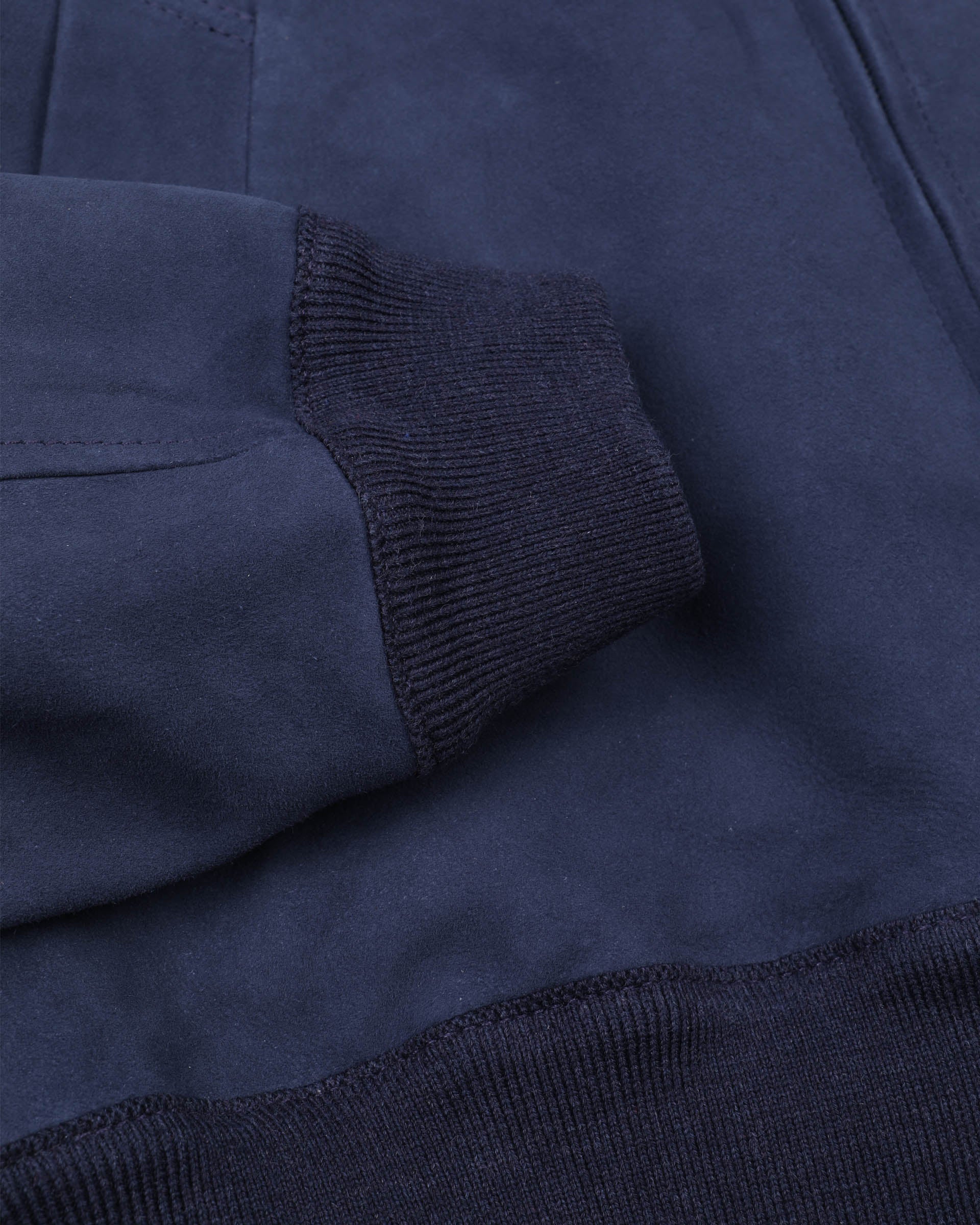 Giubbotto bomber in suede, sfoderato. Blue - Aquarium