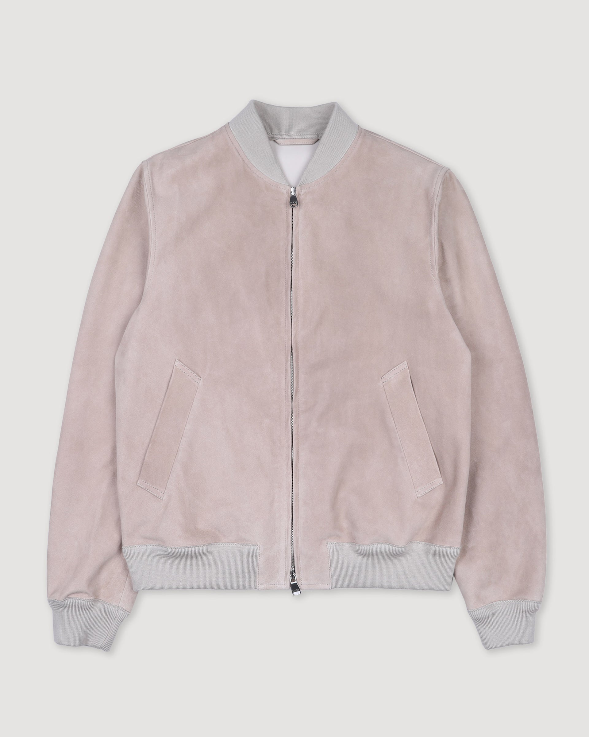 Giubbotto bomber in suede, sfoderato. Beige - Canvas