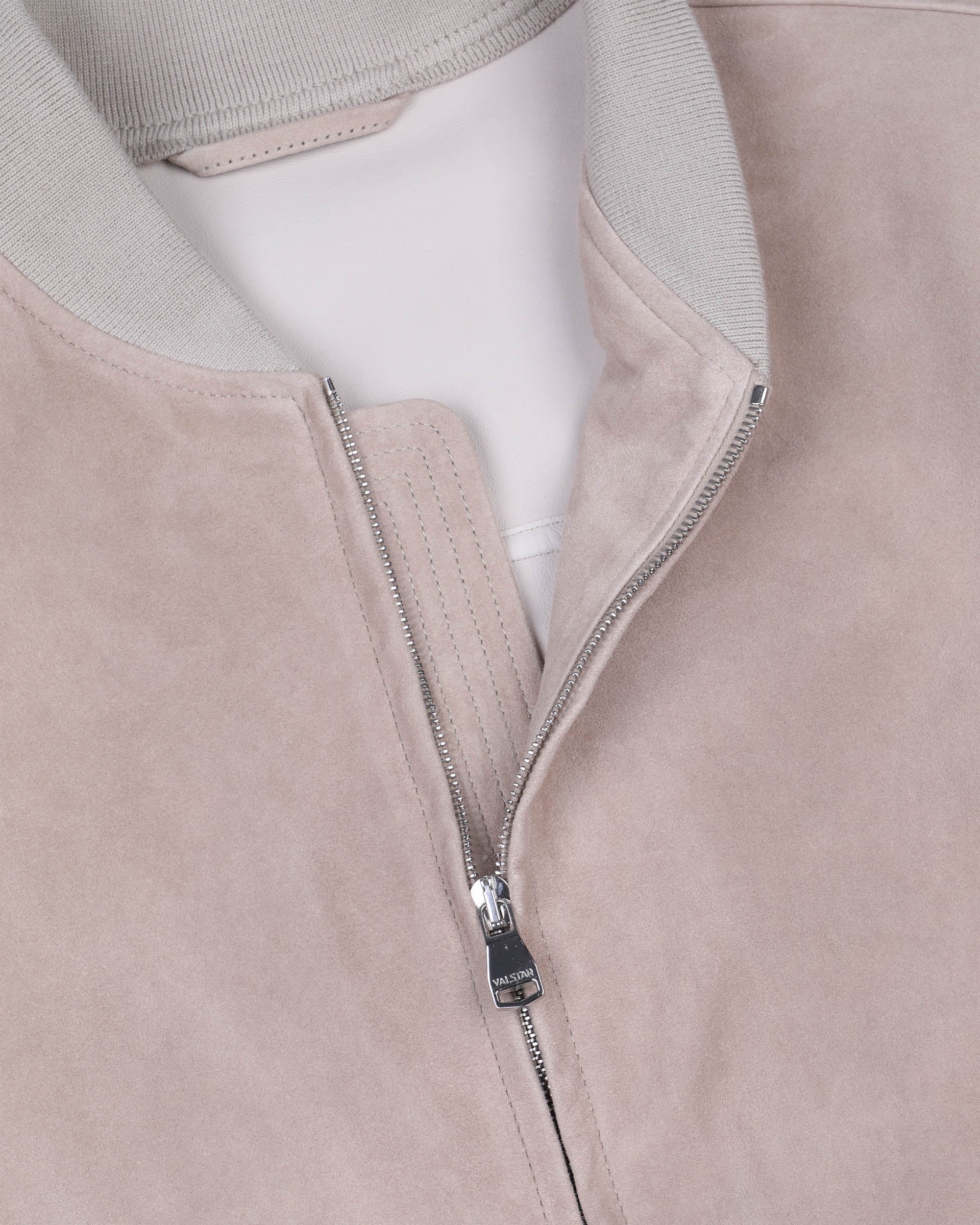 Giubbotto bomber in suede, sfoderato. Beige - Canvas