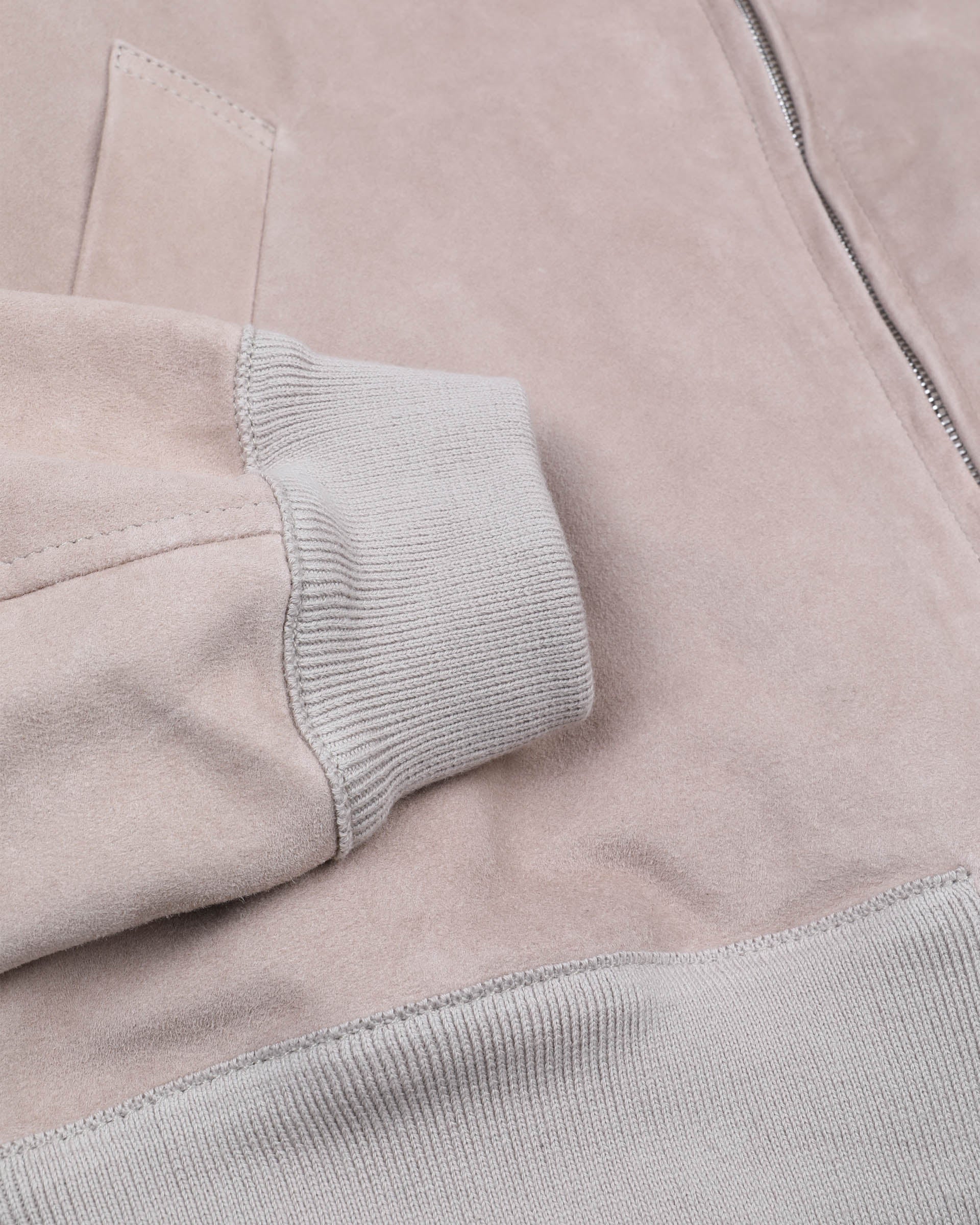 Giubbotto bomber in suede, sfoderato. Beige - Canvas