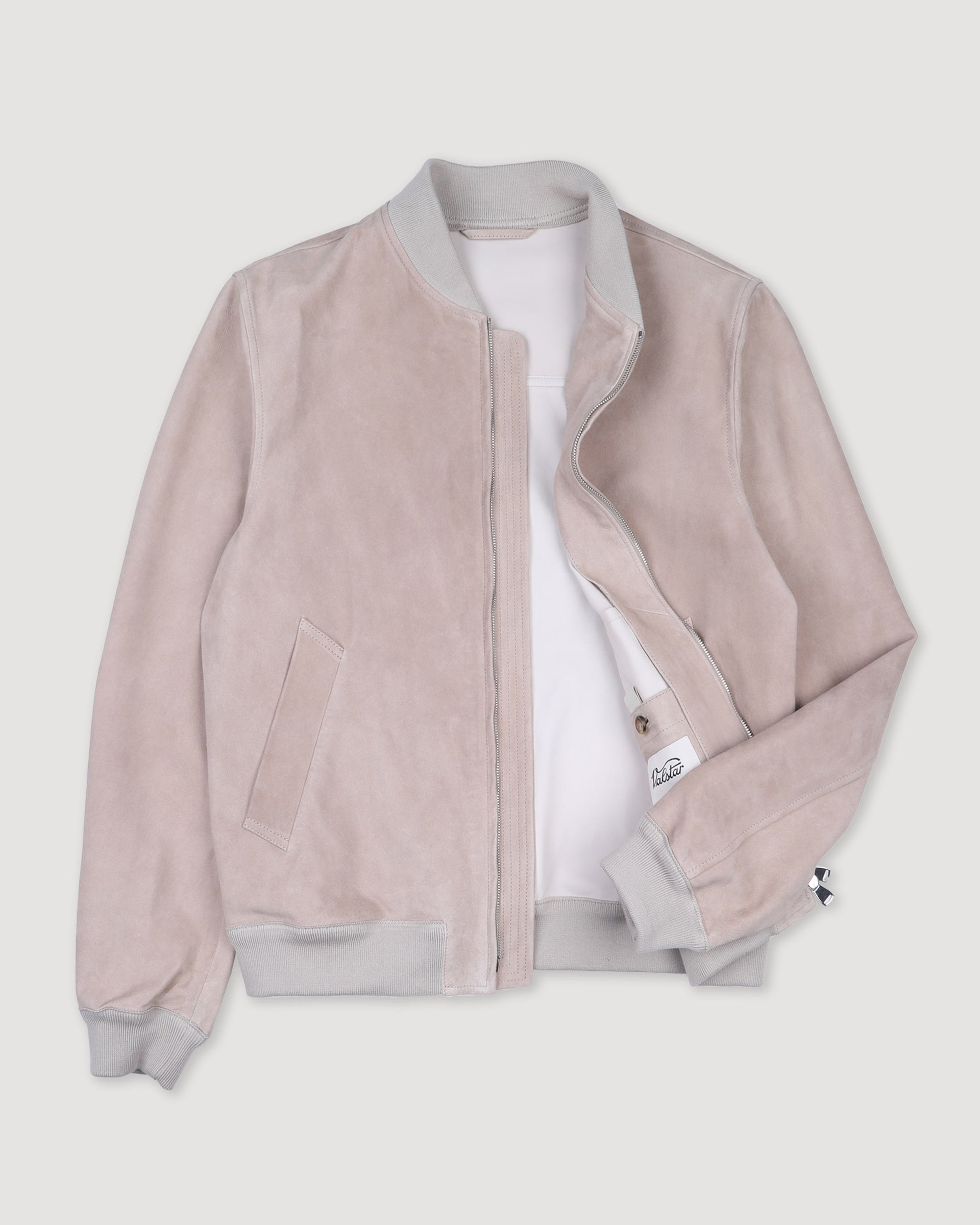 Giubbotto bomber in suede, sfoderato. Beige - Canvas