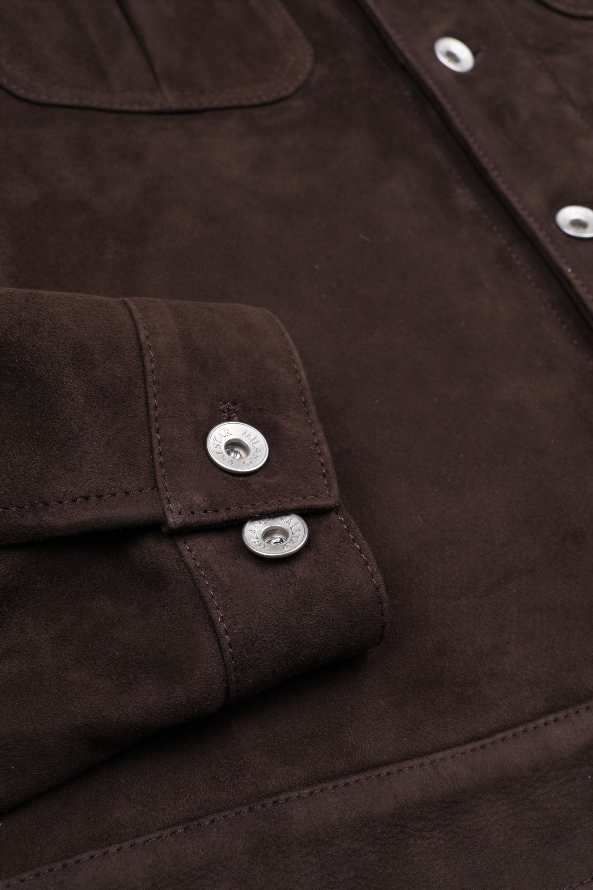 Giubbotto trucker Davis in suede, sfoderato. Marrone - Caffè