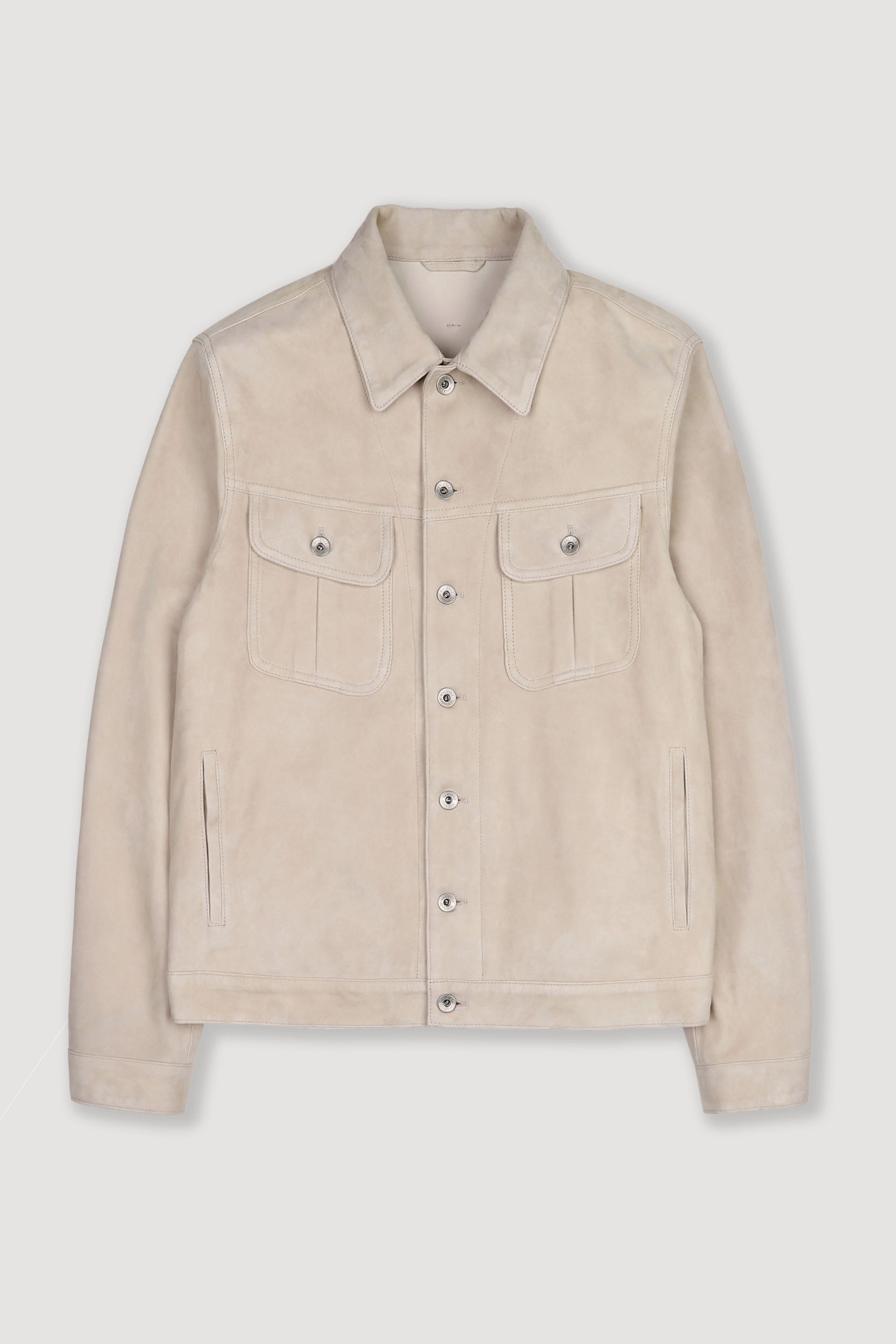 Giubbotto trucker Davis in suede, sfoderato. Beige - Sisal