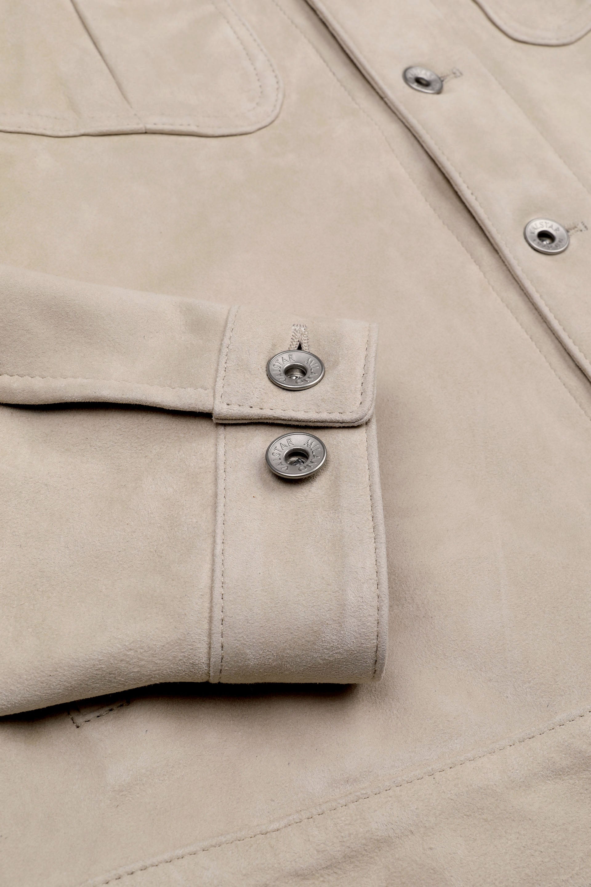 Giubbotto trucker Davis in suede, sfoderato. Beige - Sisal