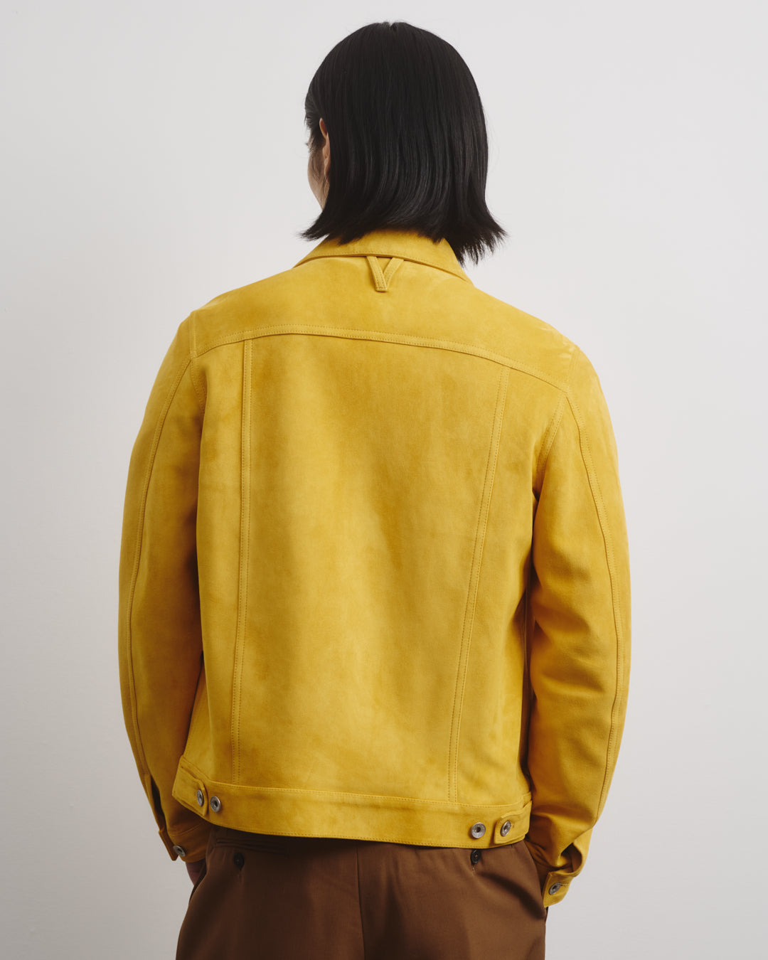 Giubbotto trucker Davis in suede, sfoderato. Giallo - Barley