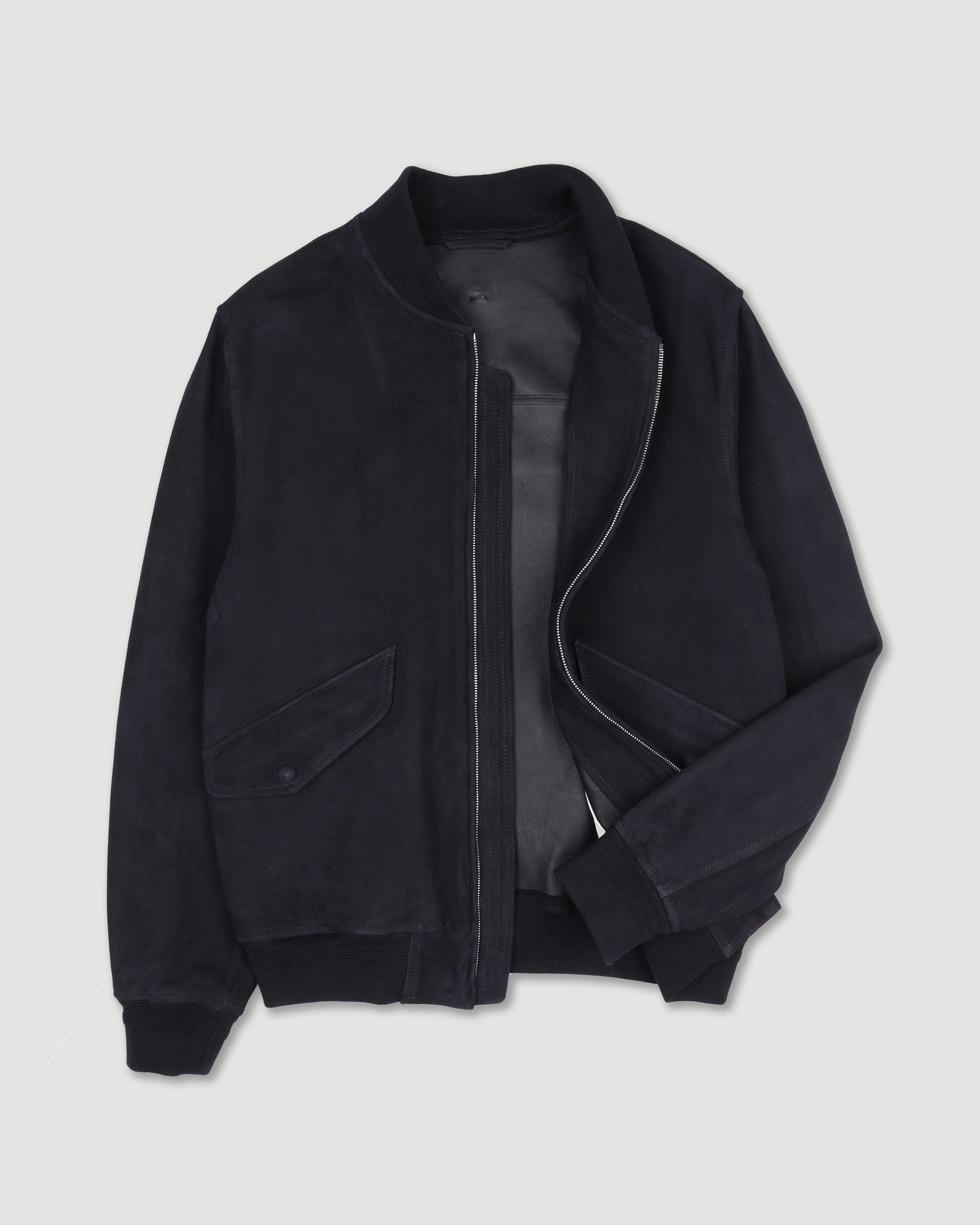 Giubbotto bomber Sergent in suede, sfoderato. Blu - Dark blue