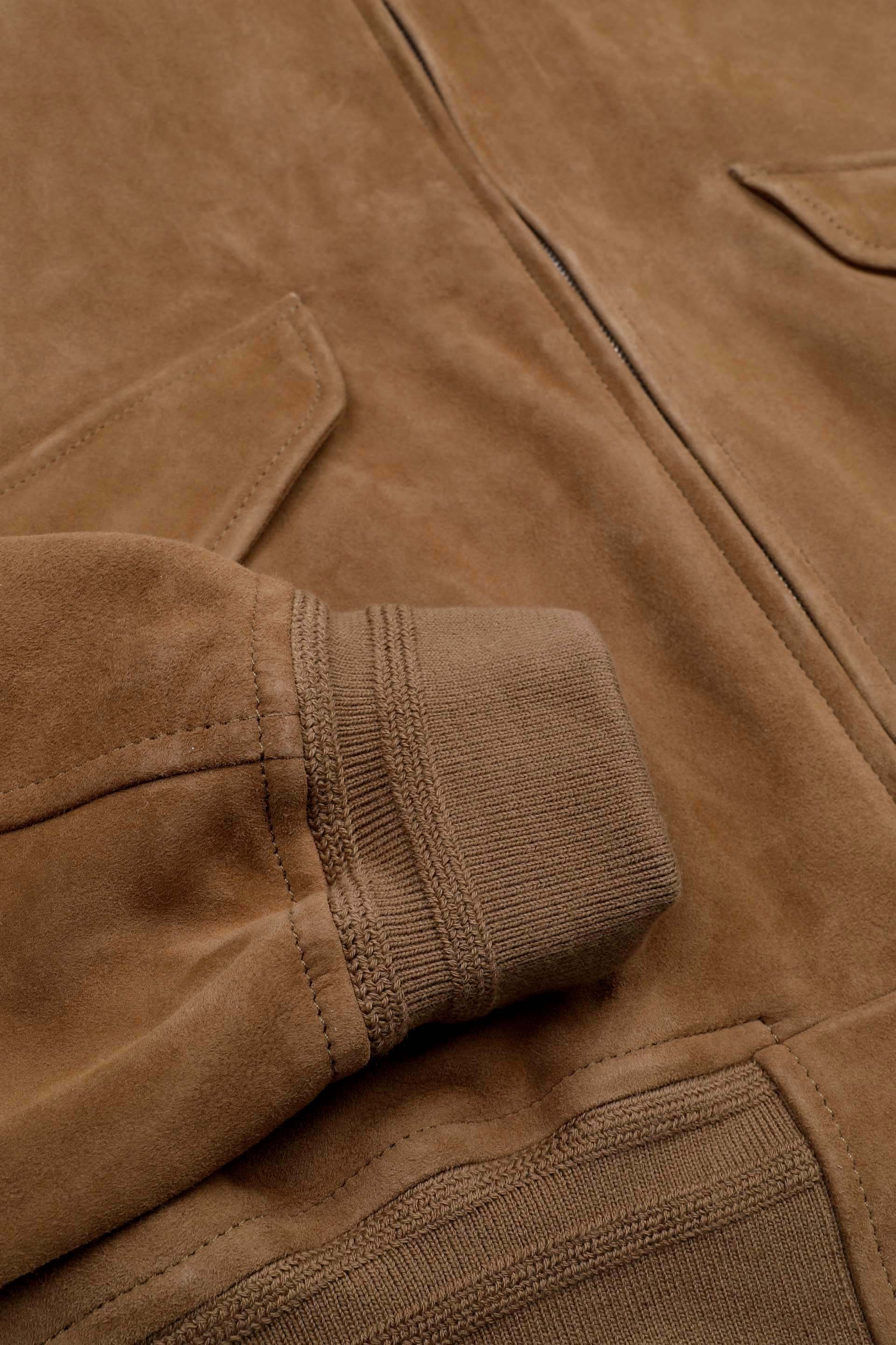 Giubbotto bomber Sergent in suede, sfoderato. Beige - Arachide
