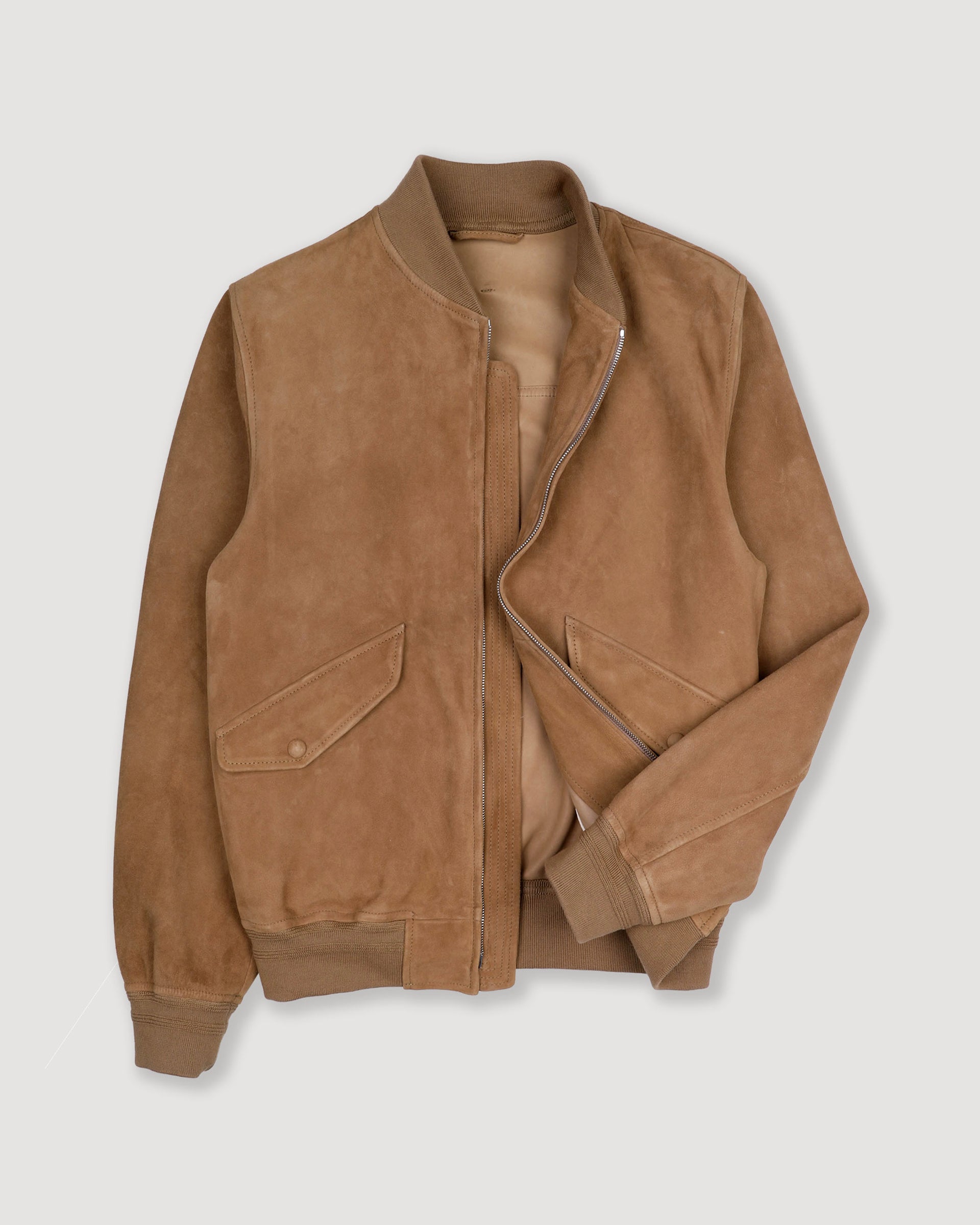 ジャケット・アウター Italy Suede Leather Bomber Jacket 50 Sergent unlined bomber jacket in suede leather. Beige - Arachide