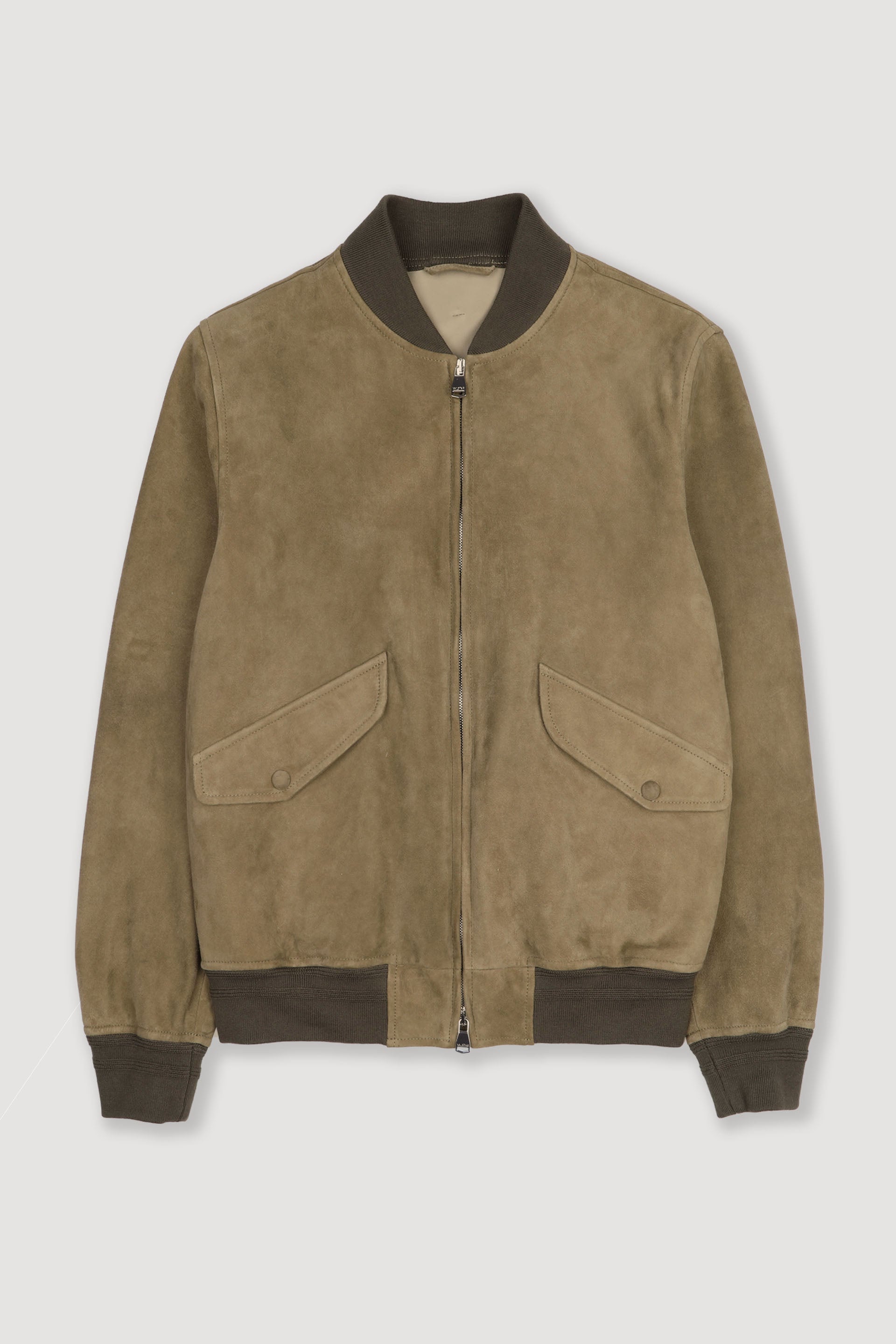 Giubbotto bomber Sergent in suede, sfoderato: Green - Soldier