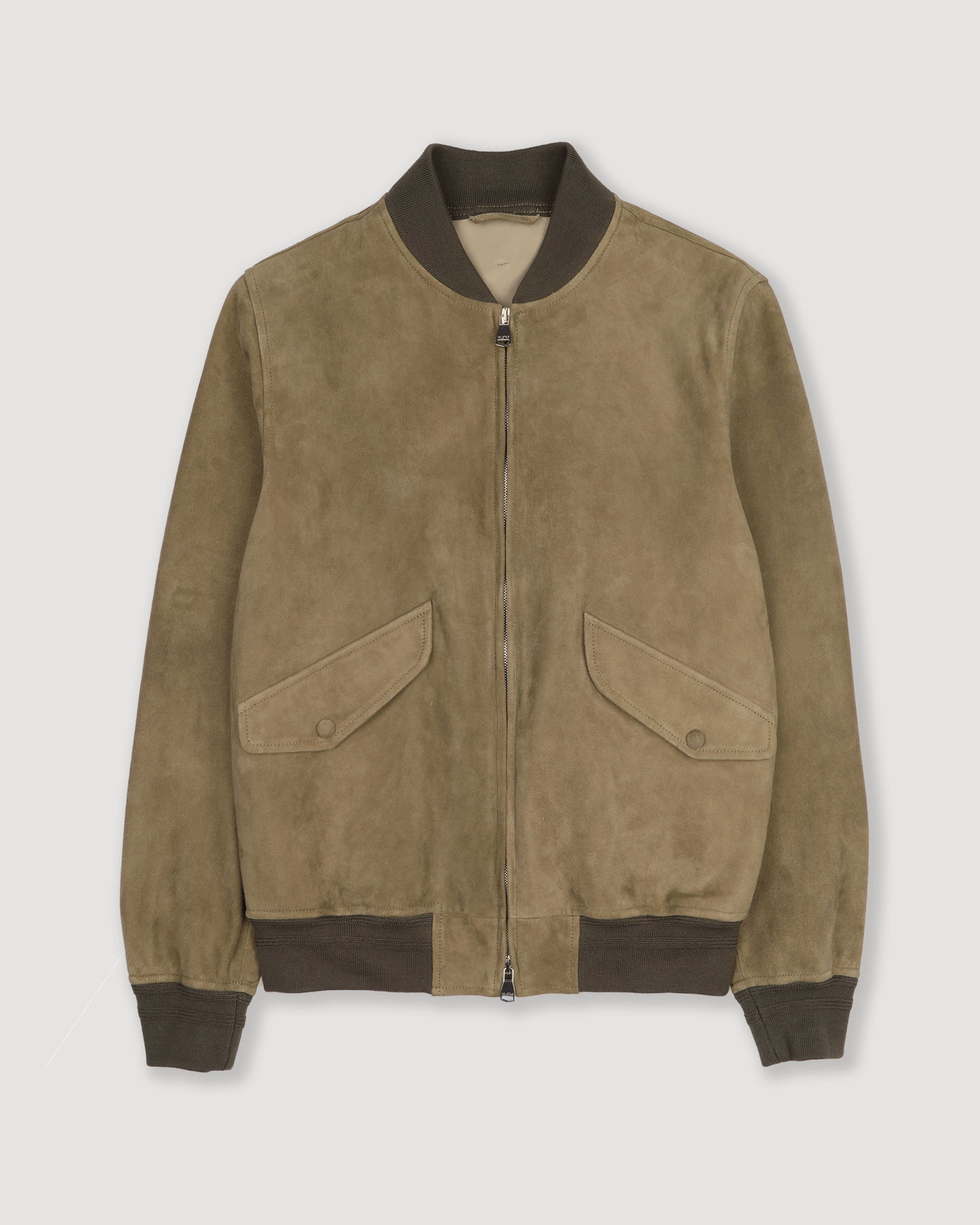 Giubbotto bomber Sergent in suede, sfoderato. Verde - Soldier