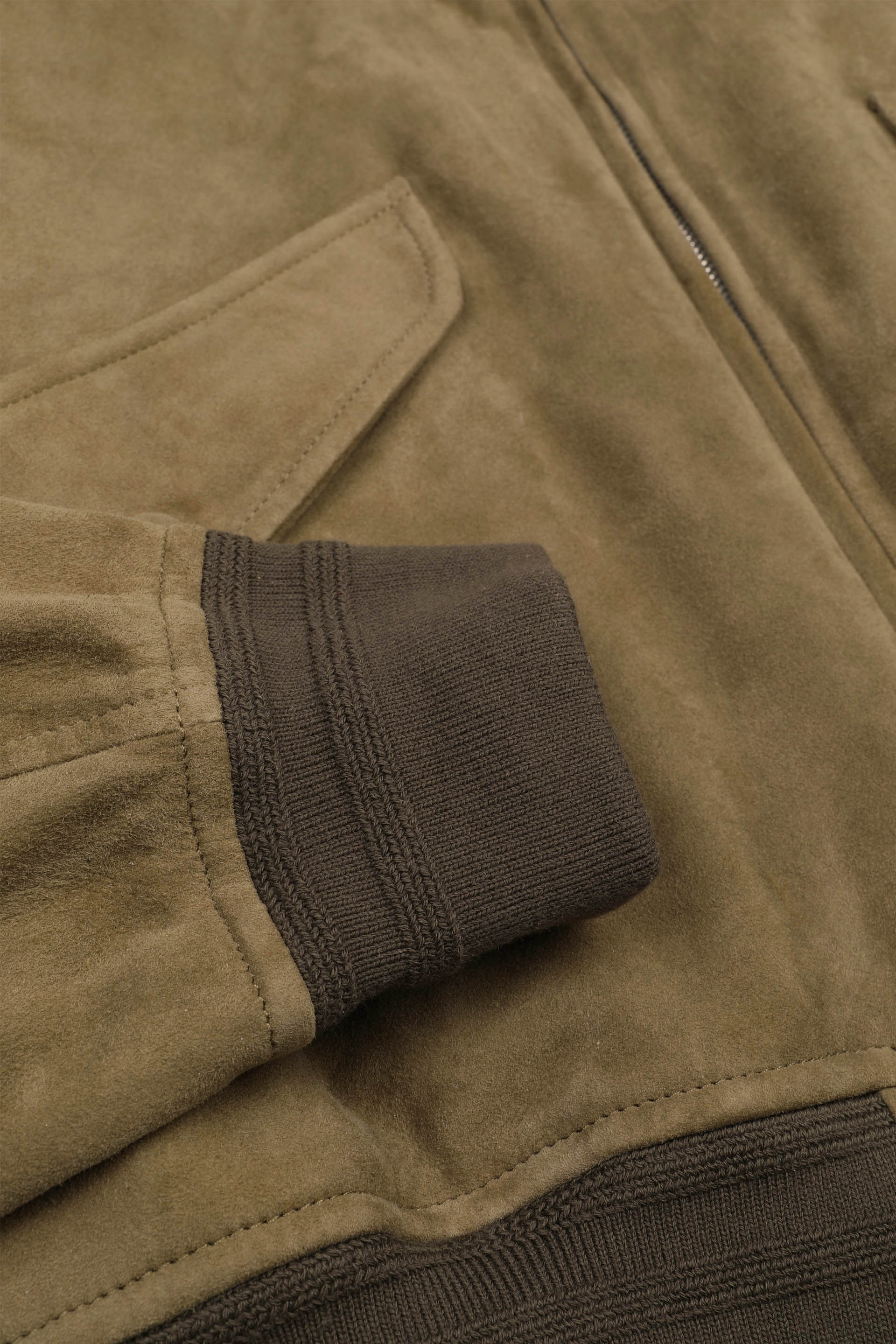 Giubbotto bomber Sergent in suede, sfoderato: Green - Soldier