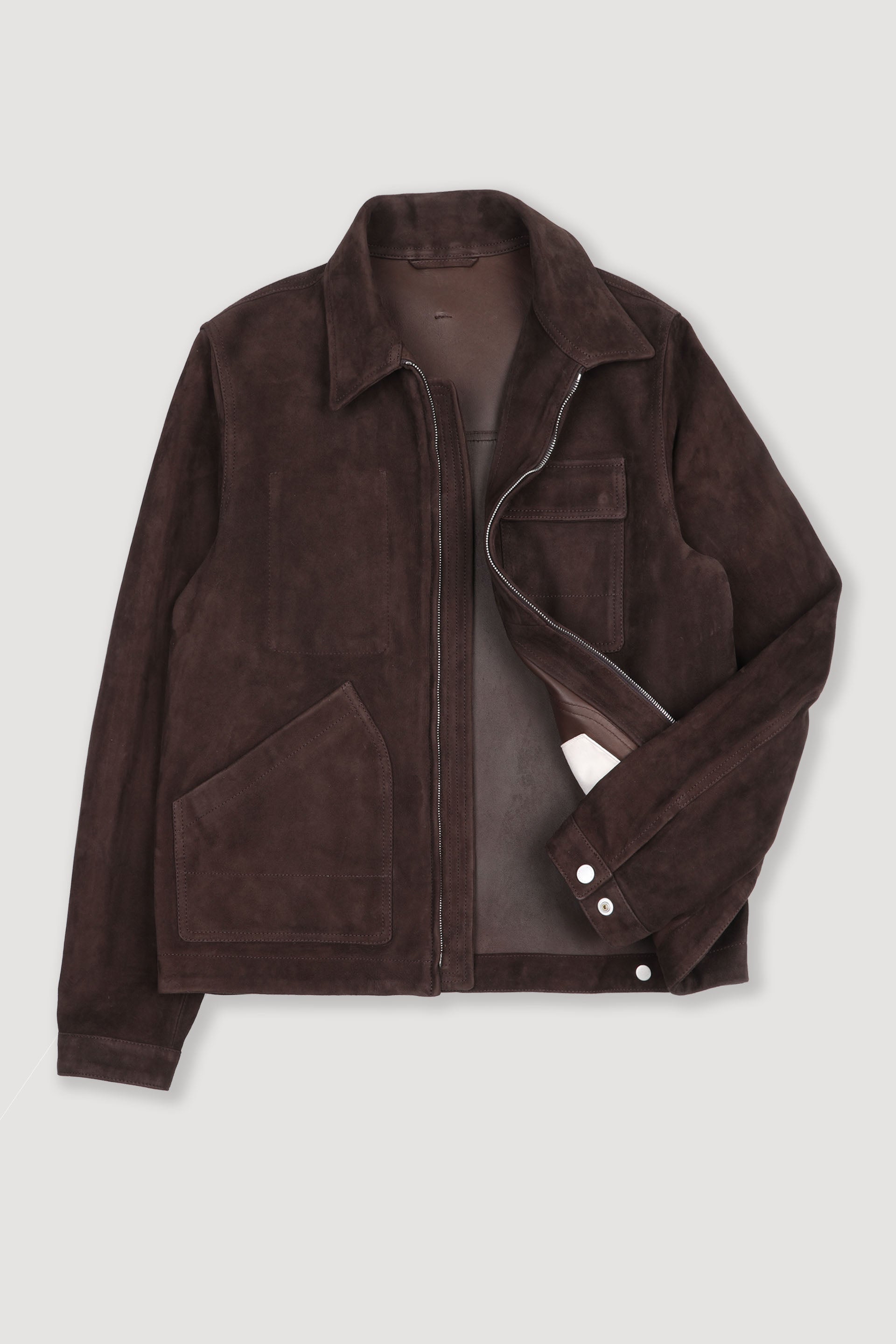 Giubbotto Brad in suede, sfoderato. Marrone - Caffè