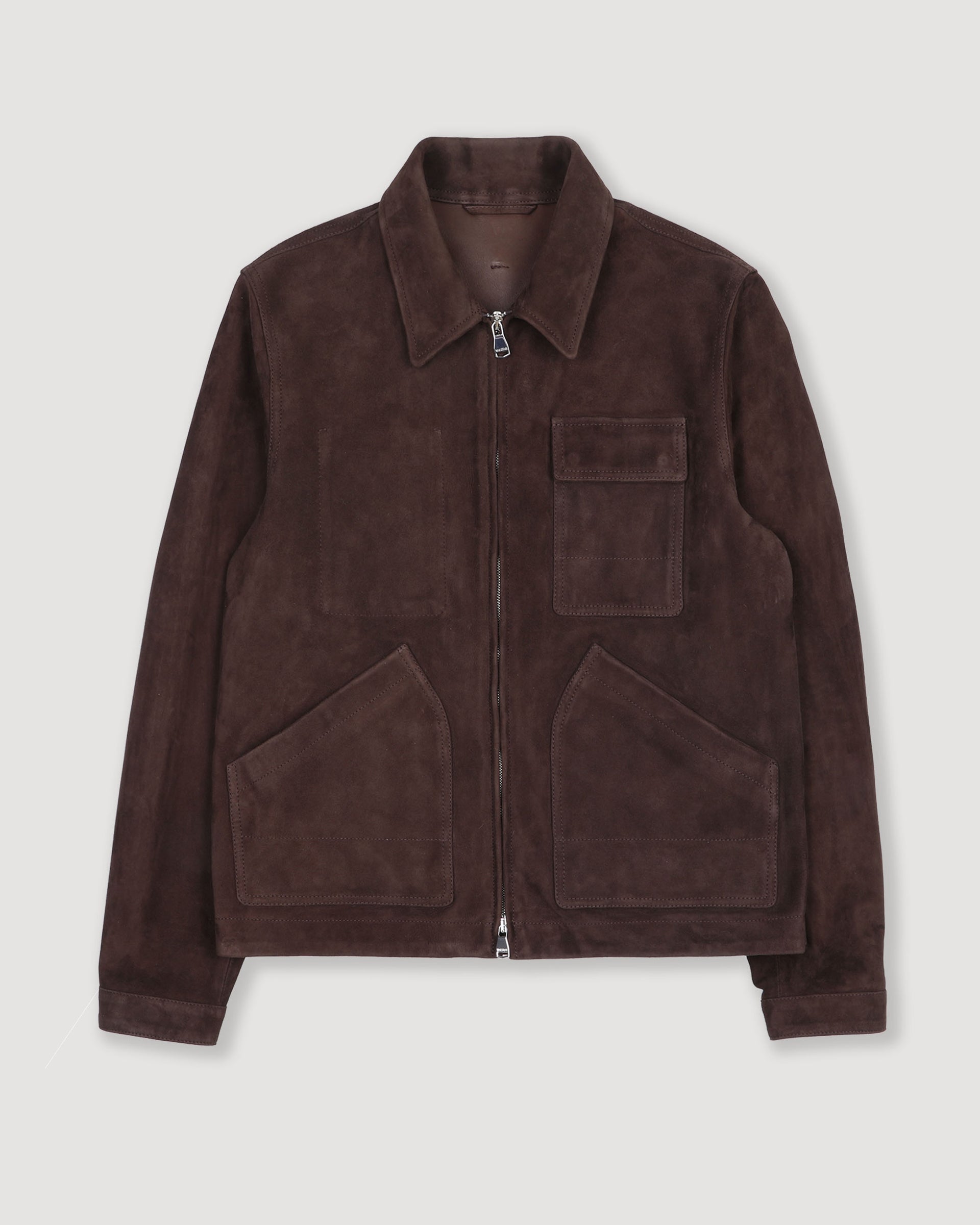 Giubbotto Brad in suede, sfoderato. Marrone - Caffè