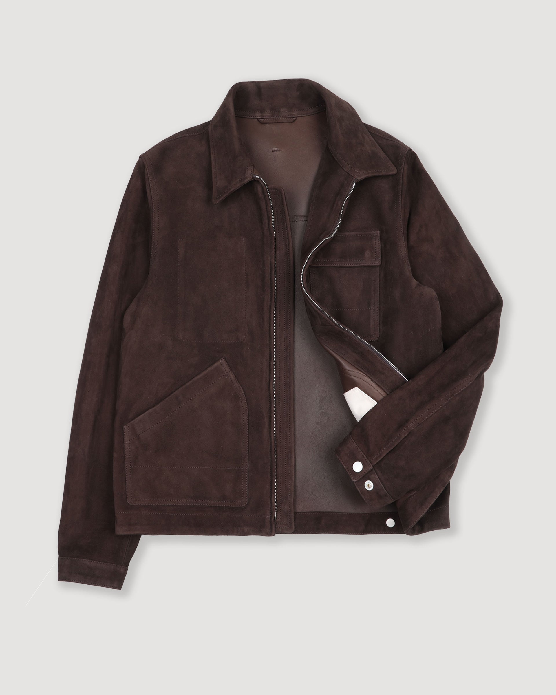 Giubbotto Brad in suede, sfoderato. Marrone - Caffè