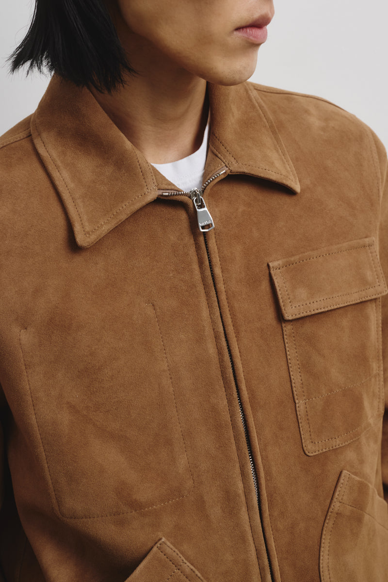 Giubbotto Brad in suede, sfoderato. Beige - Arachide
