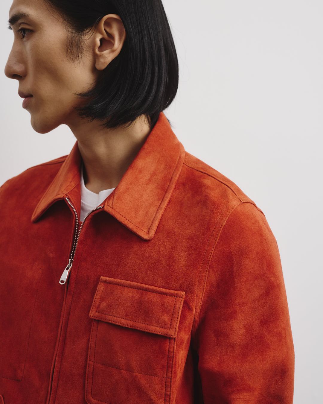 Giubbotto Brad in suede, sfoderato. Arancione - Coccio