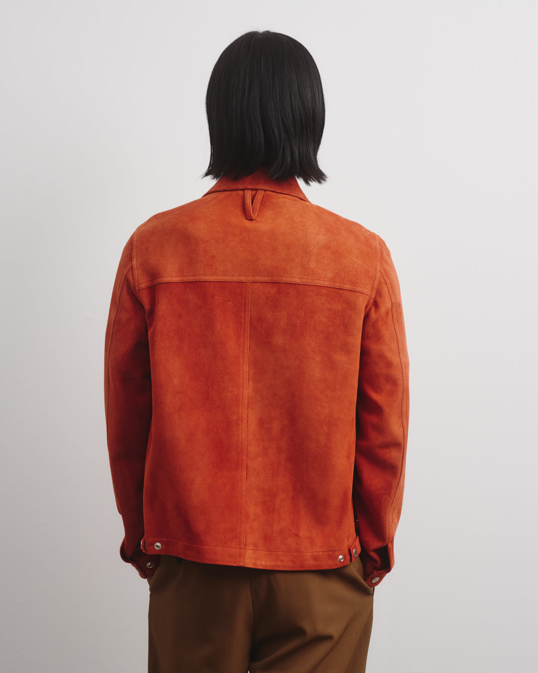 Giubbotto Brad in suede, sfoderato. Arancione - Coccio