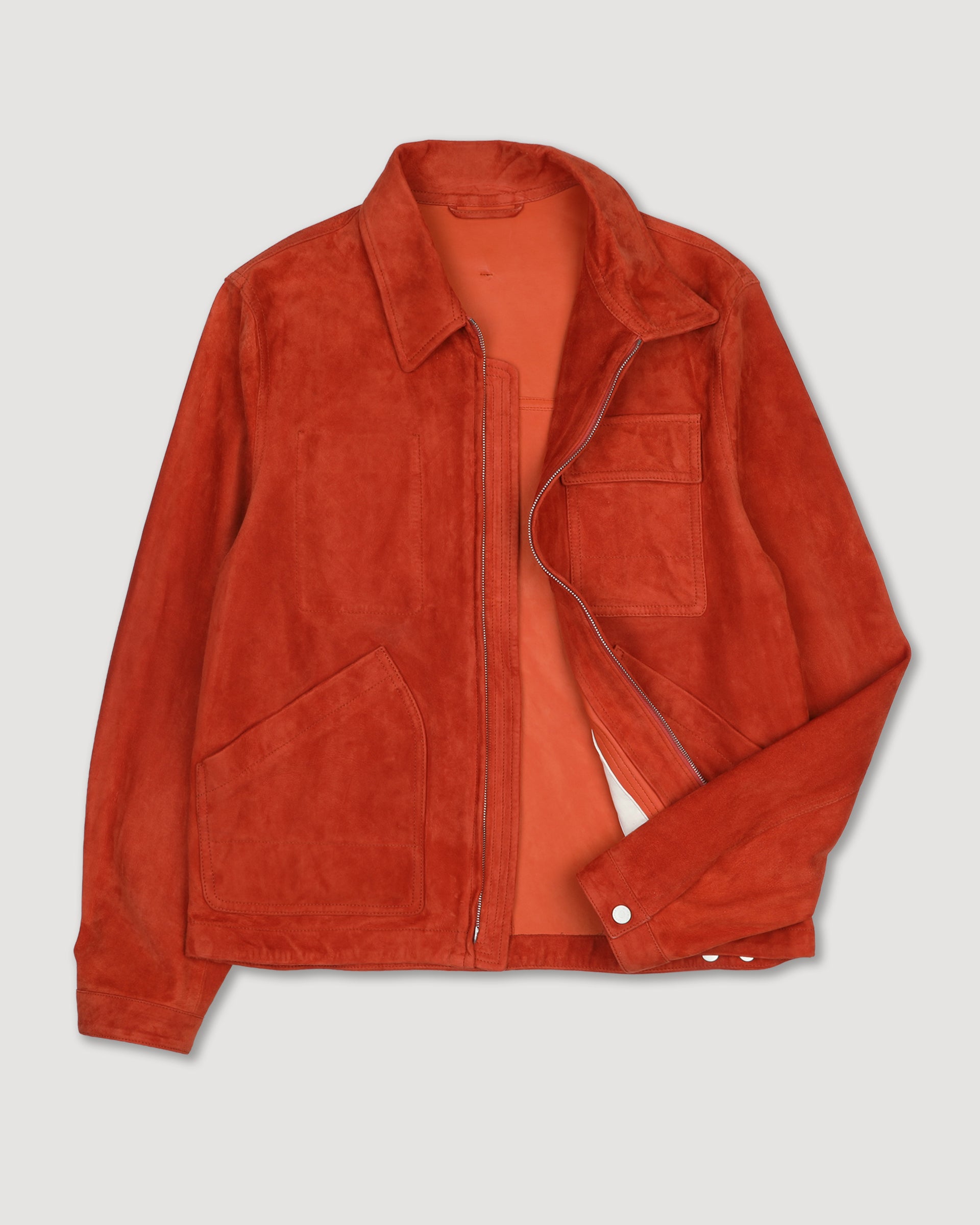 Giubbotto Brad in suede, sfoderato. Arancione - Coccio