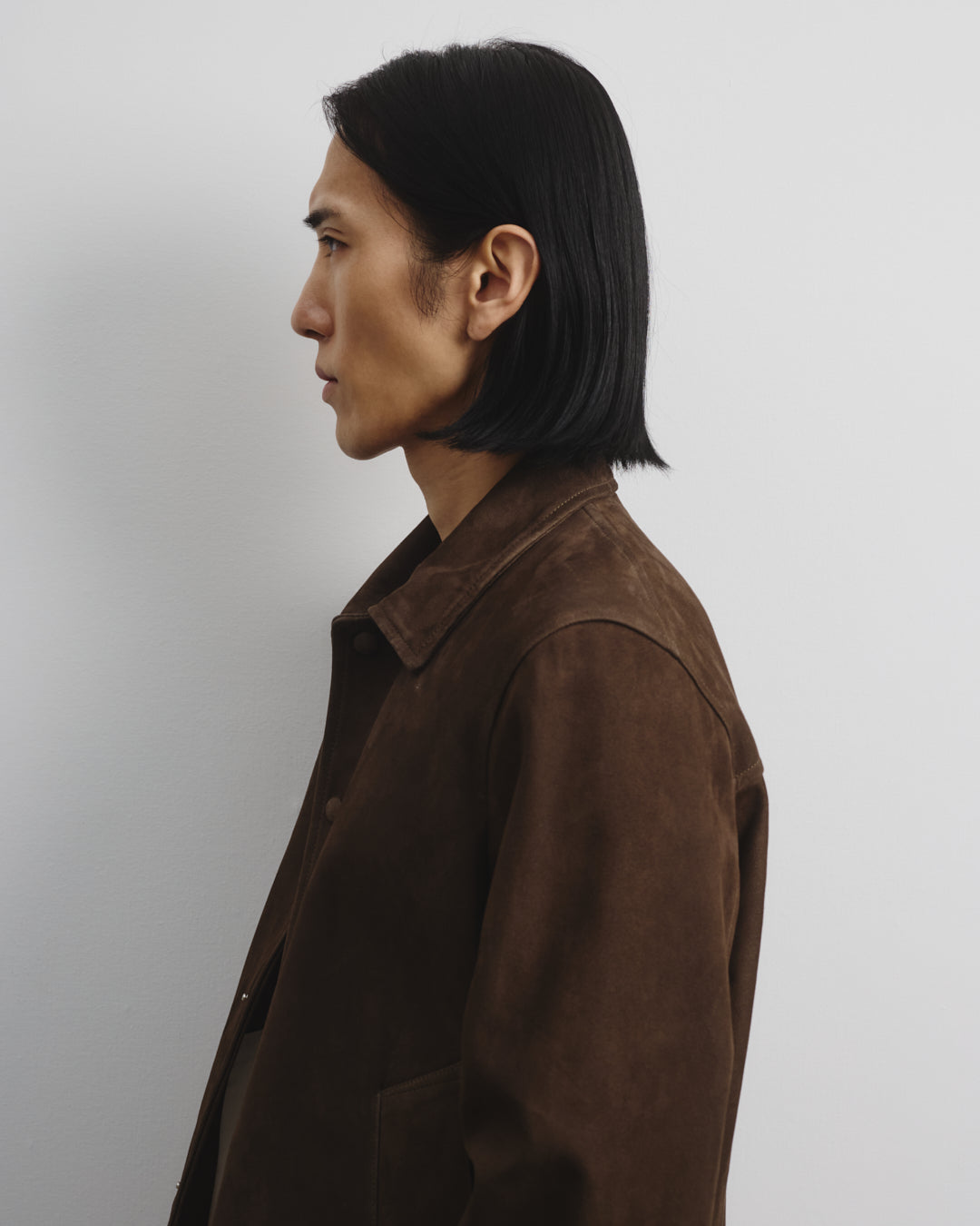 Coach jacket Ted in suede, sfoderata. Verde - Muschio