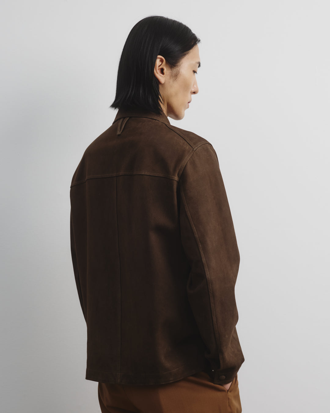 Coach jacket Ted in suede, sfoderata. Verde - Muschio
