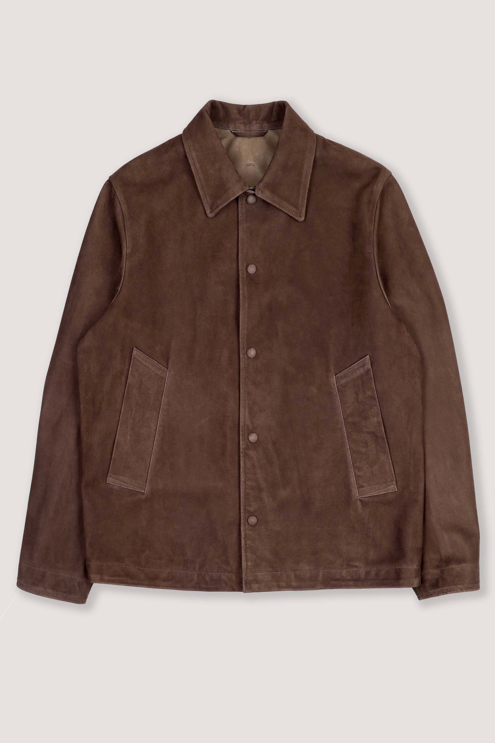 Coach jacket Ted in suede, sfoderata. Verde - Muschio