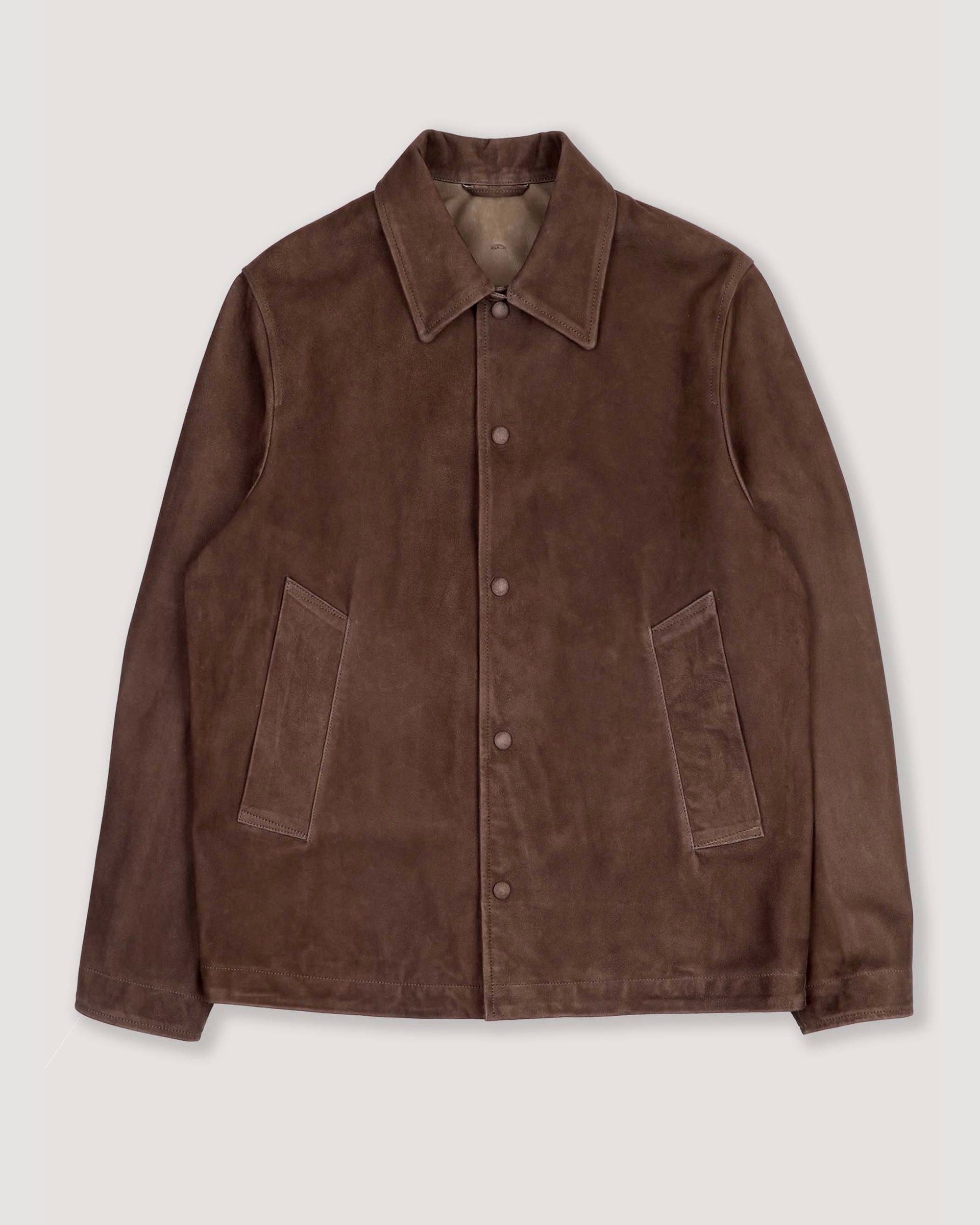 Coach jacket Ted in suede, sfoderata. Verde - Muschio