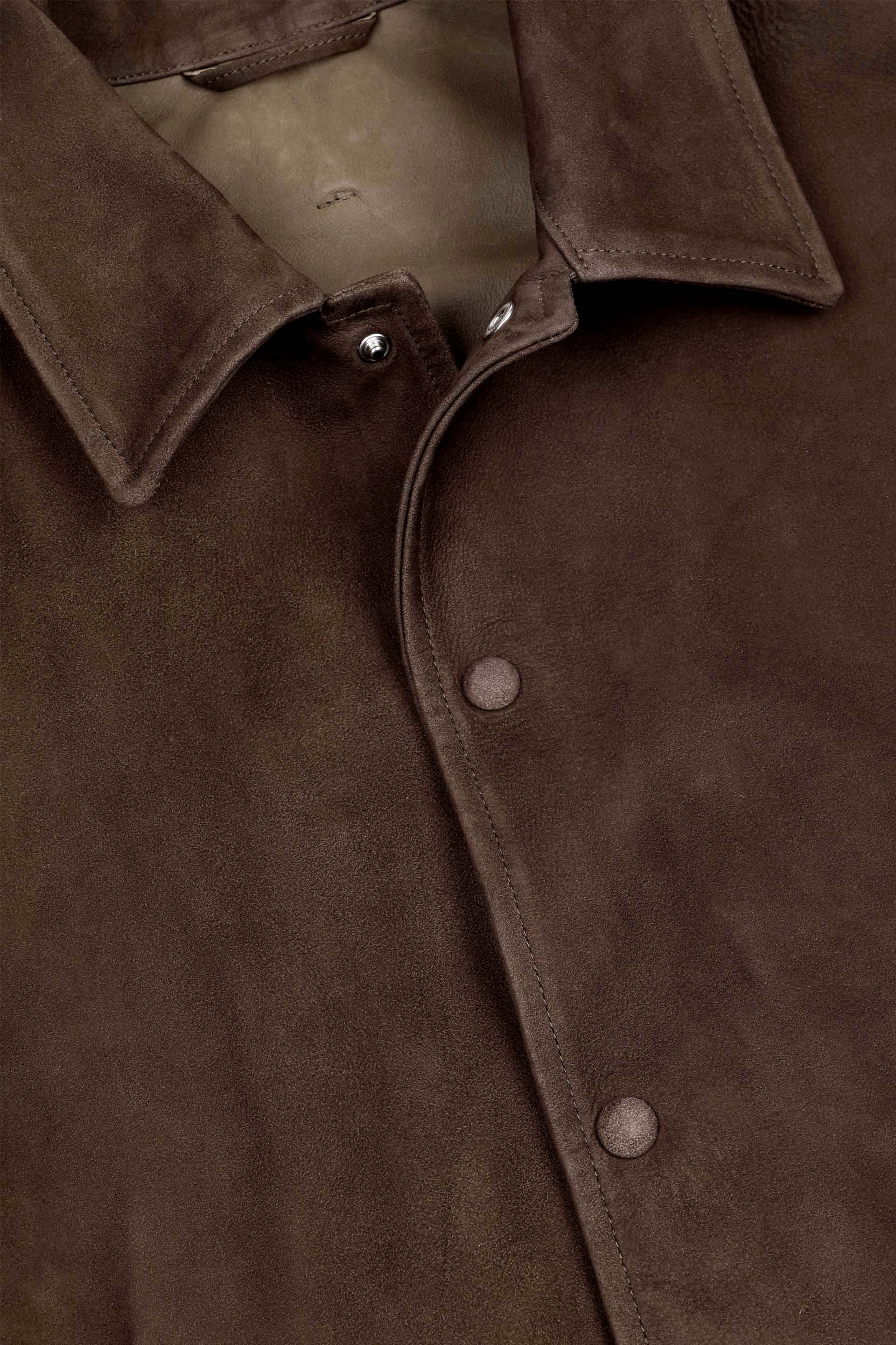 Coach jacket Ted in suede, sfoderata. Verde - Muschio