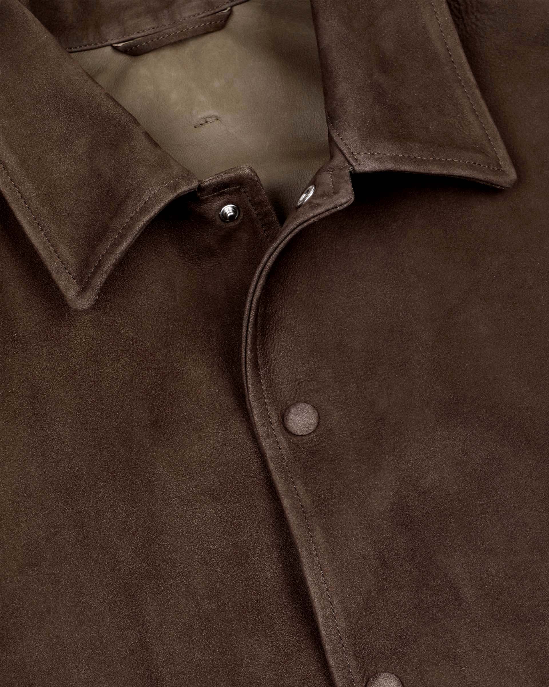 Coach jacket Ted in suede, sfoderata. Verde - Muschio