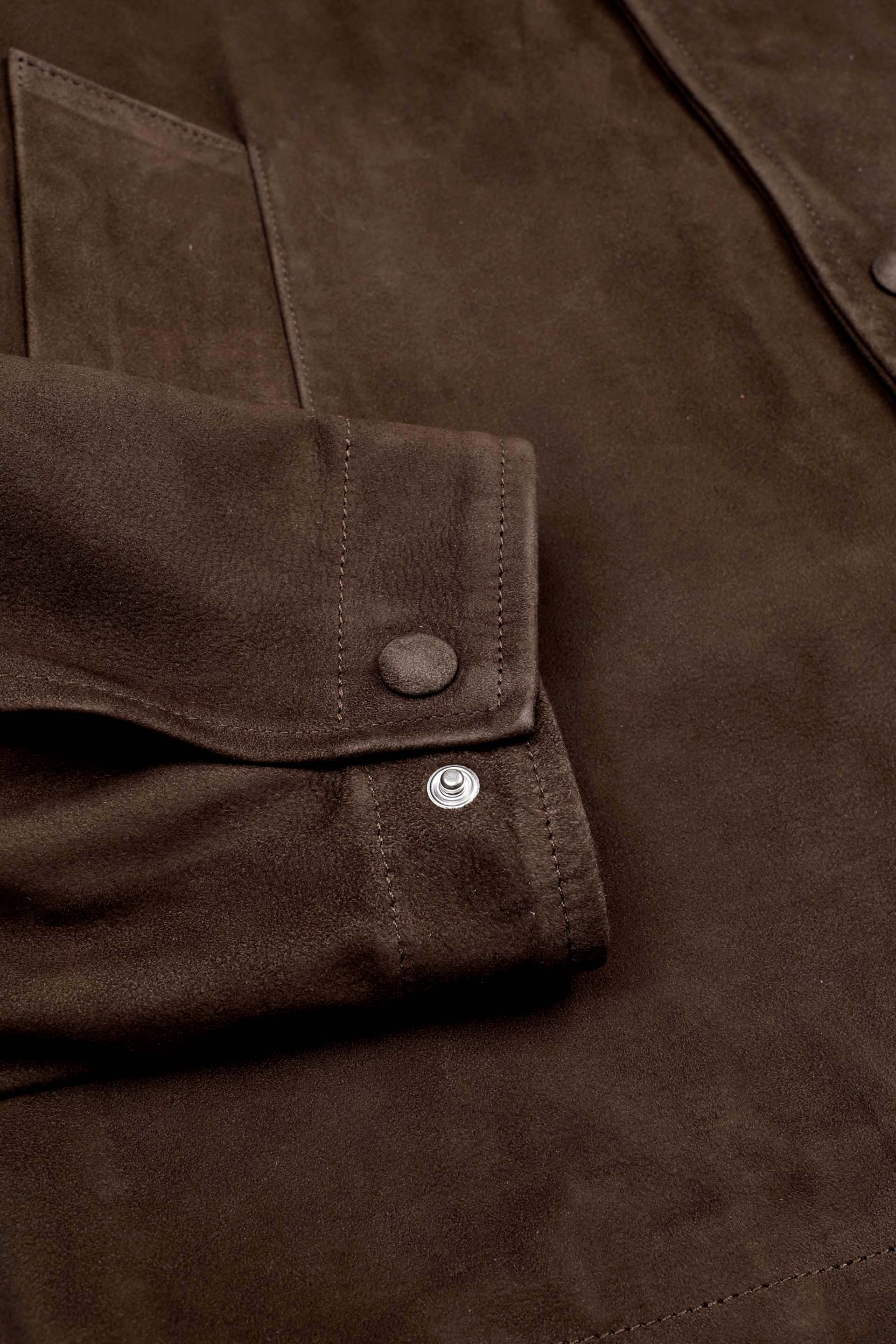 Coach jacket Ted in suede, sfoderata. Verde - Muschio