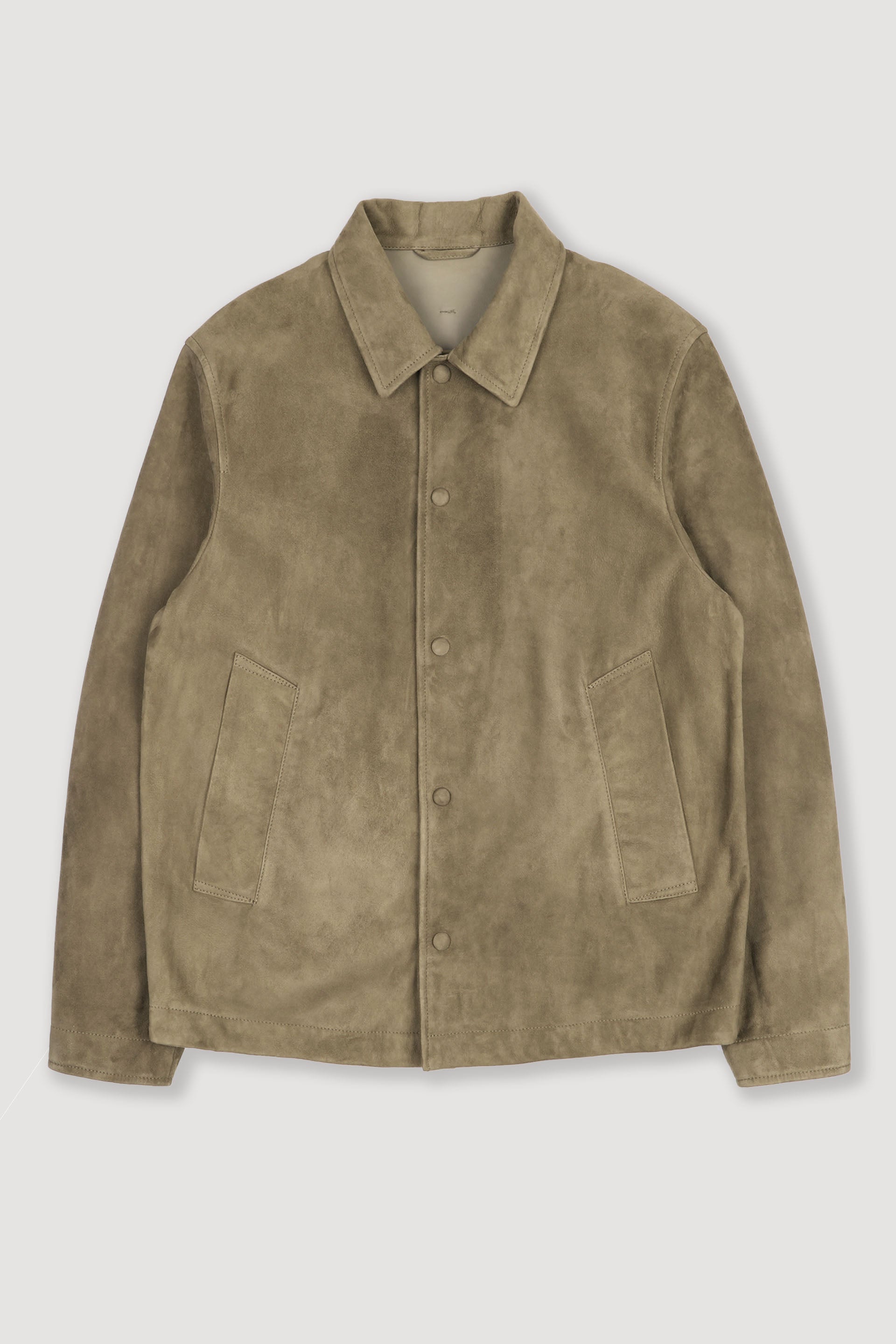 Coach jacket Ted in suede, sfoderata. Verde - Soldier