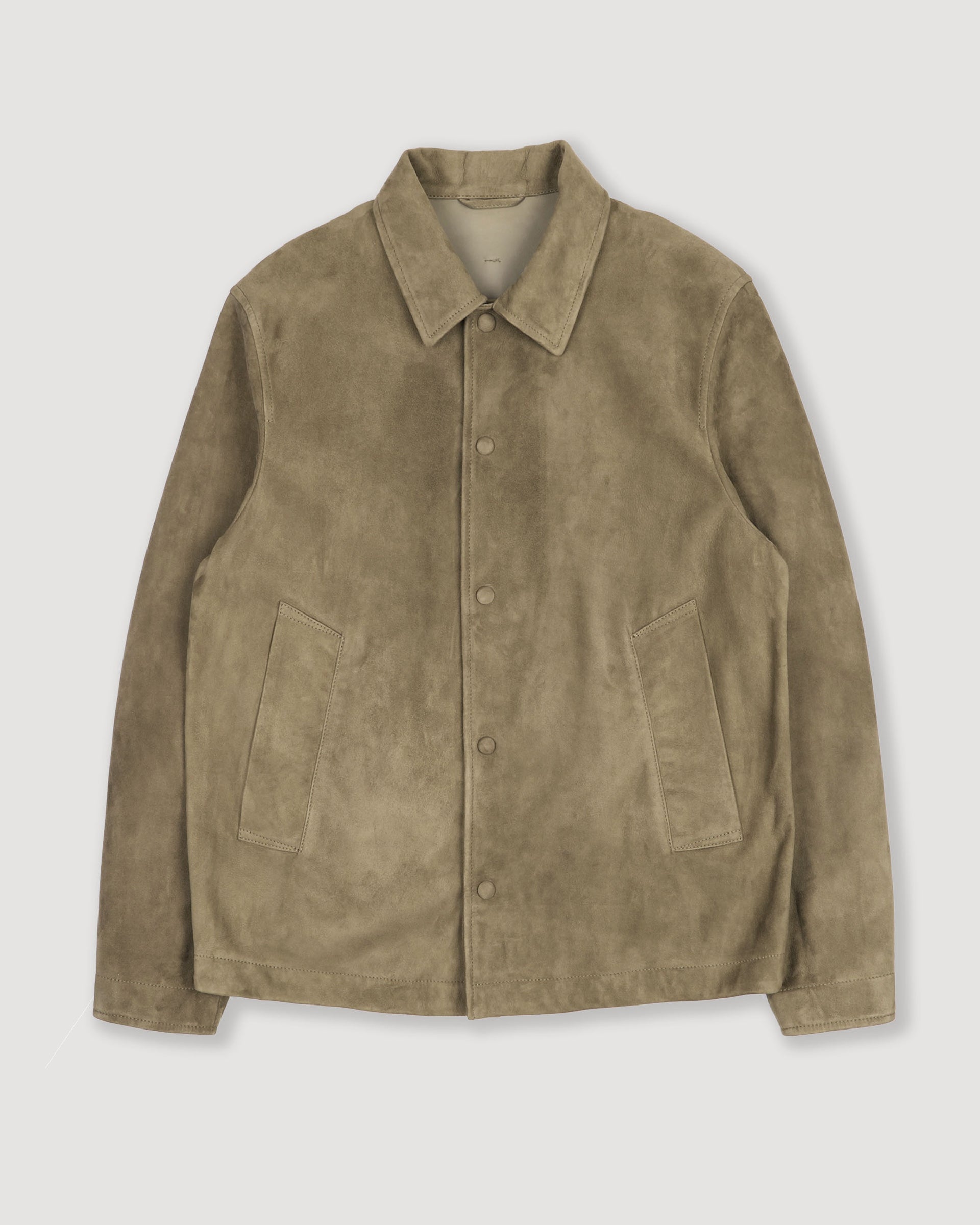 Coach jacket Ted in suede, sfoderata. Verde - Soldier