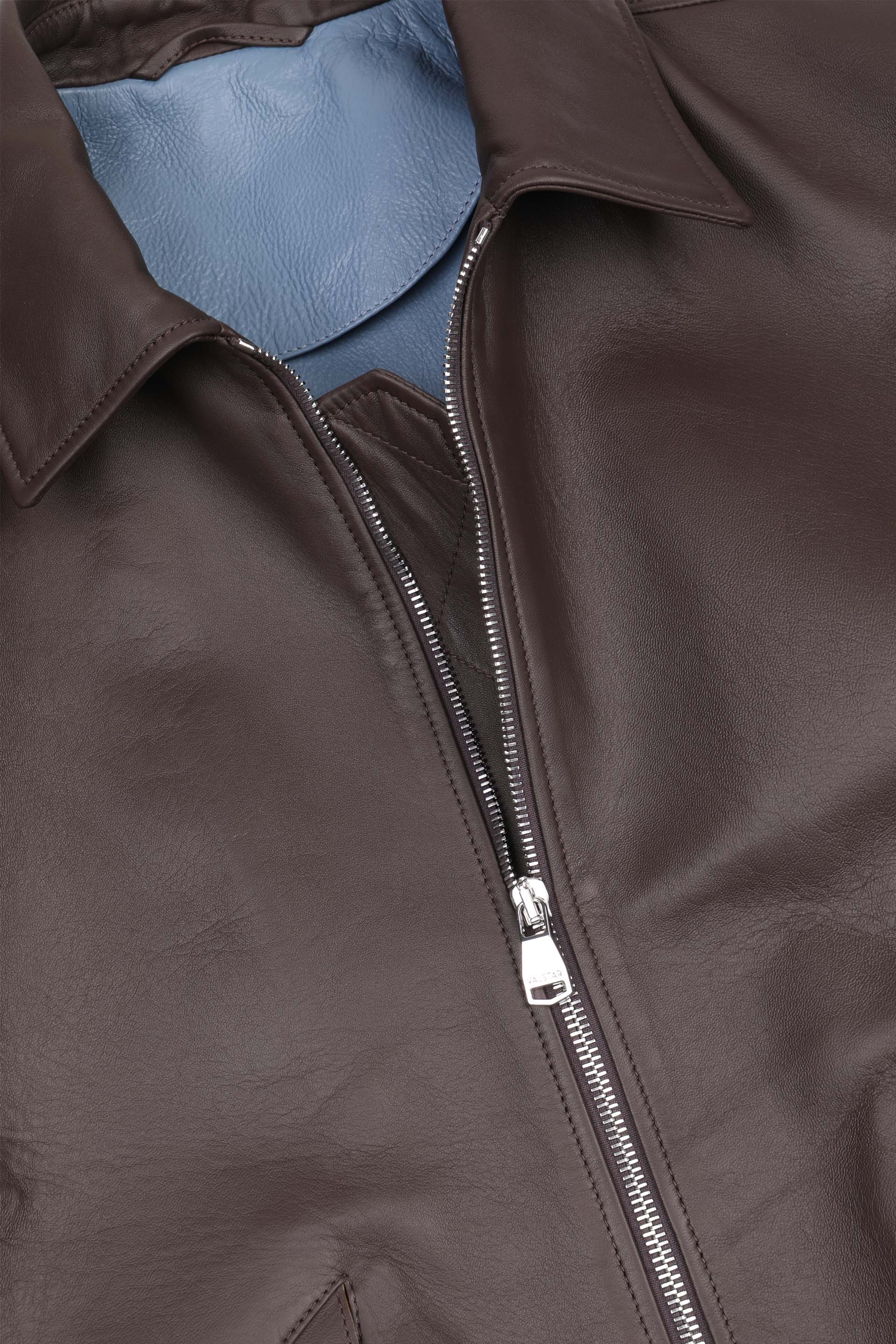 Roy unlined flight jacket in nappa leather. Brown - Caffè