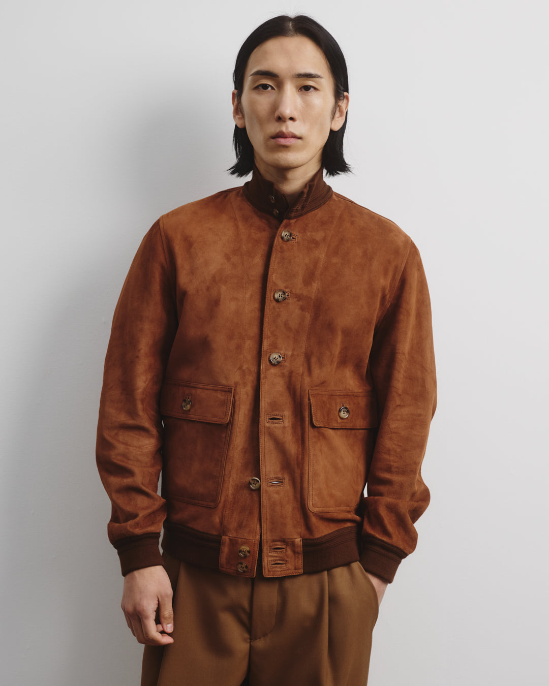 Giubbotto Valstarino Archivio in suede, sfoderato - Dark sandal