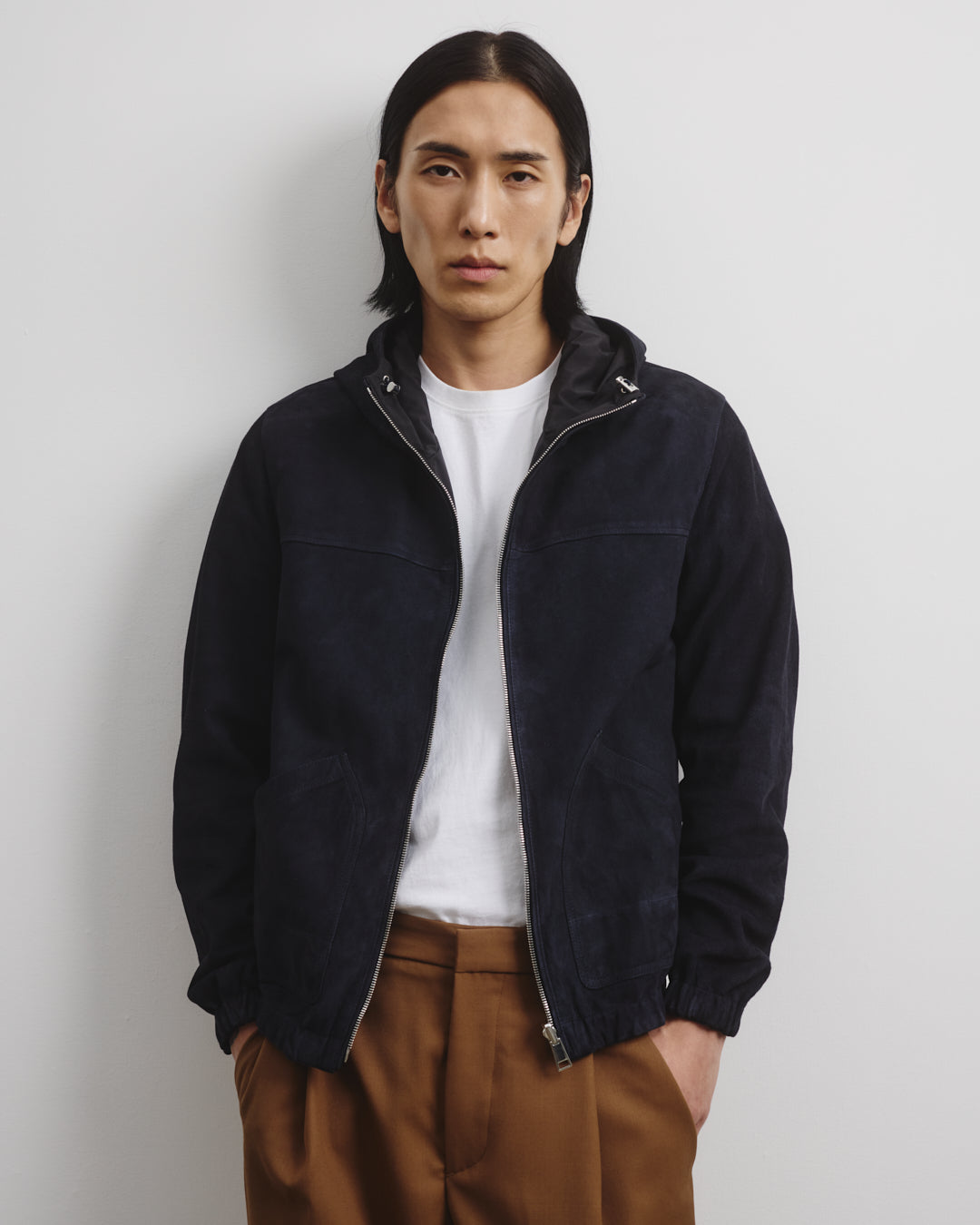 Giubbotto Coyle reversibile con cappuccio in suede e tessuto waterproof - Blu