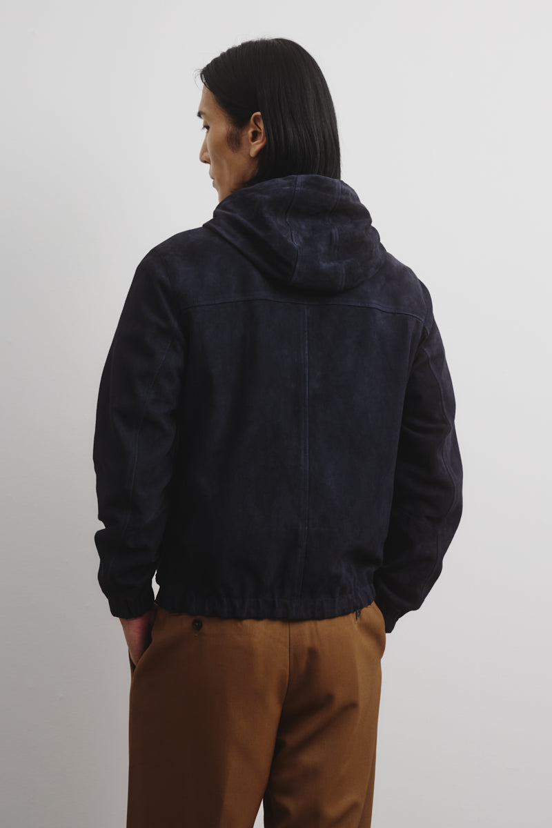 Giubbotto Coyle reversibile con cappuccio in suede e tessuto waterproof - Blu