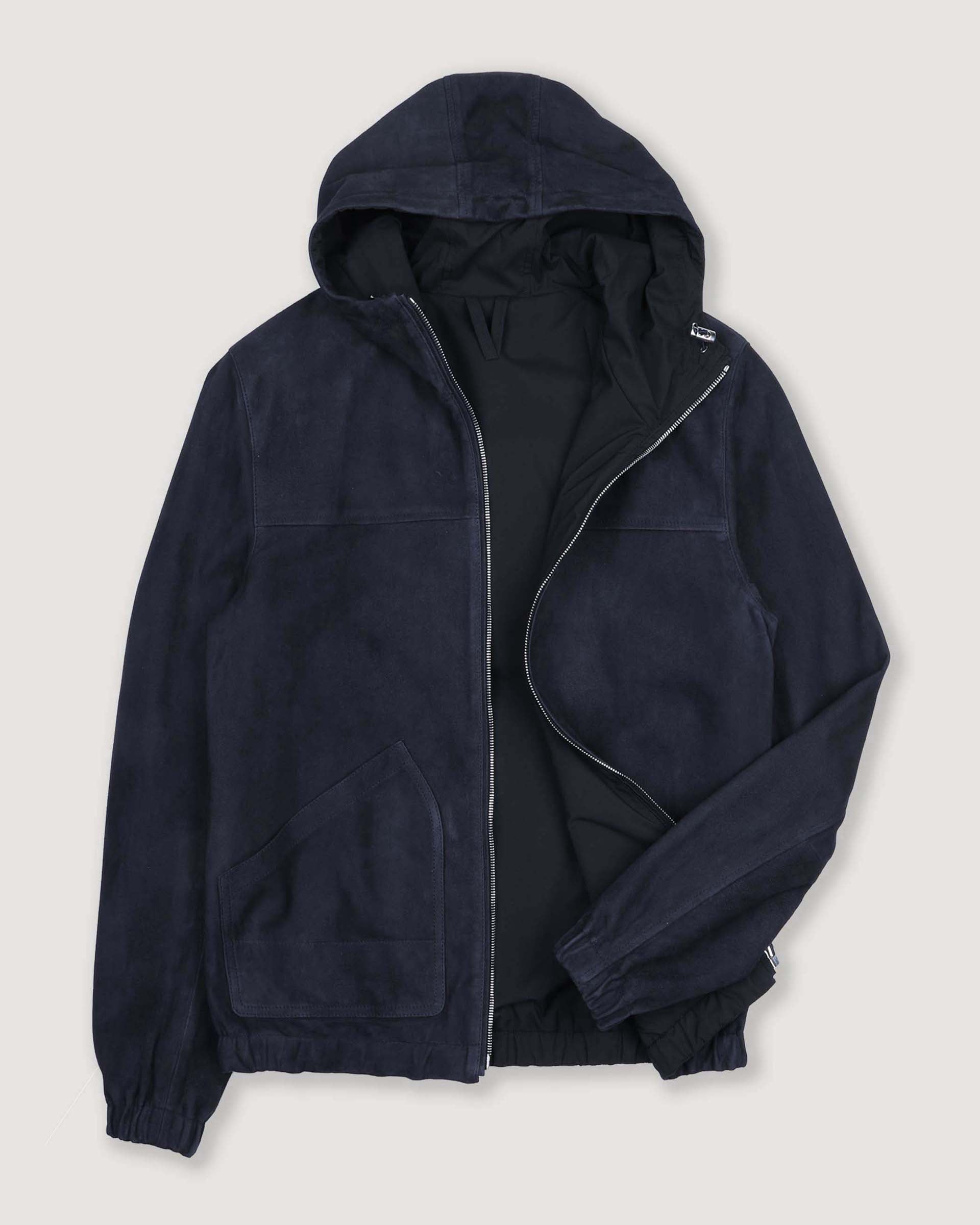 Giubbotto Coyle reversibile con cappuccio in suede e tessuto waterproof - Blu