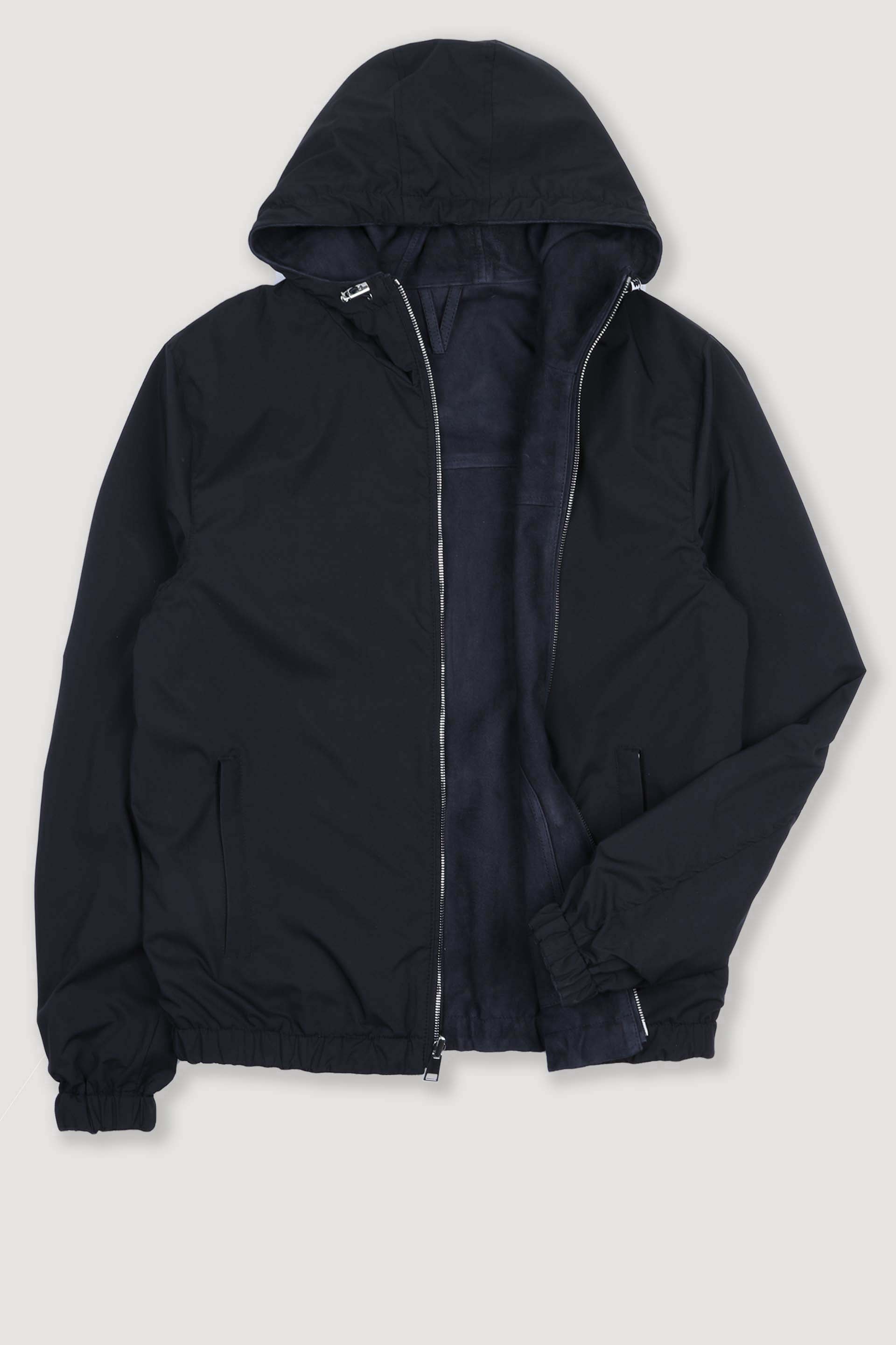 Giubbotto Coyle reversibile con cappuccio in suede e tessuto waterproof - Blu