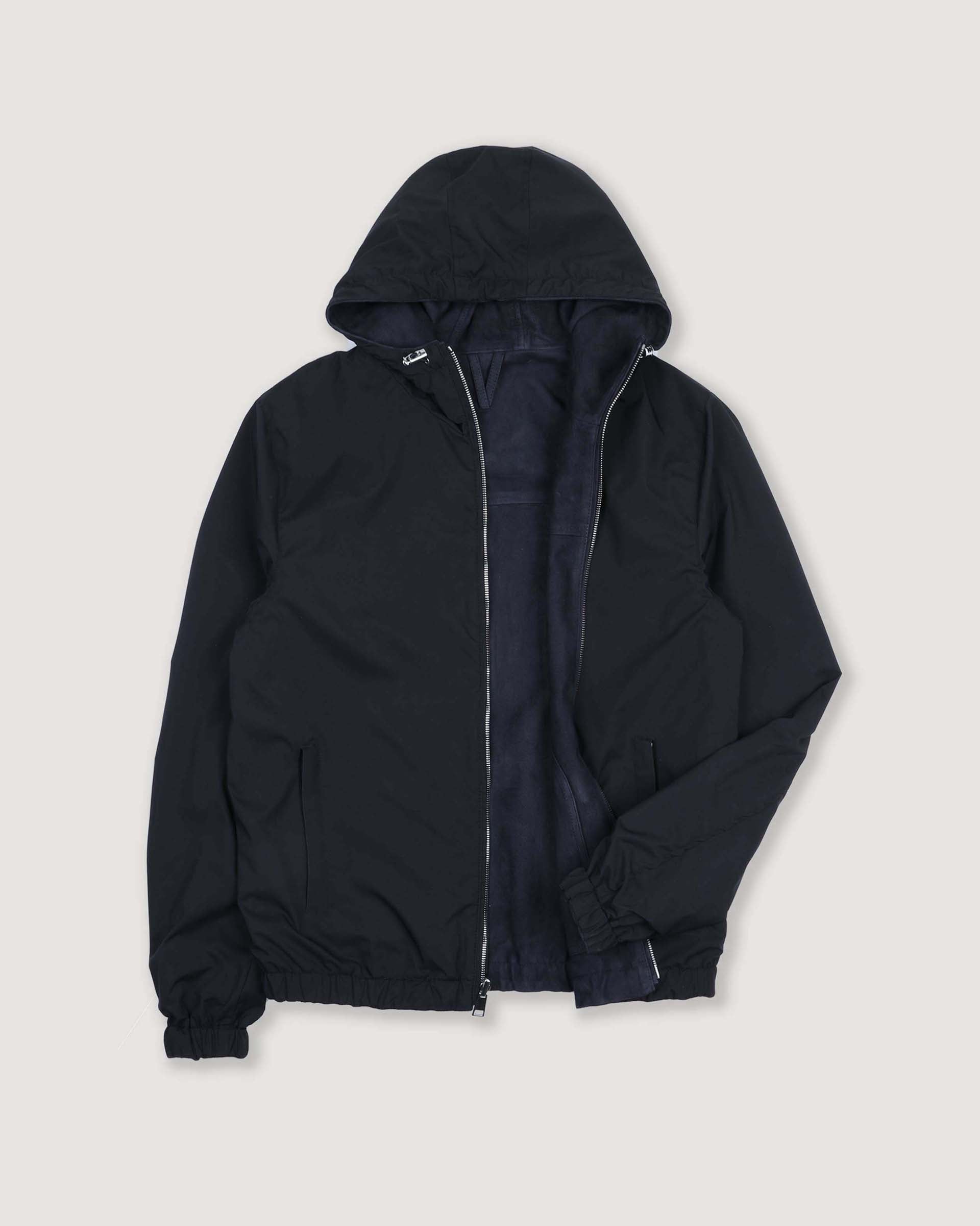 Giubbotto Coyle reversibile con cappuccio in suede e tessuto waterproof - Blu