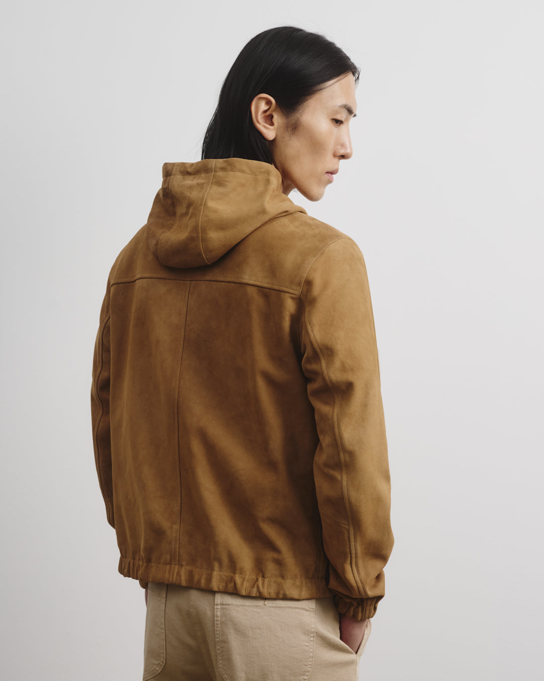 Giubbotto Coyle reversibile con cappuccio in suede e tessuto waterproof. Beige - Arachide/Military