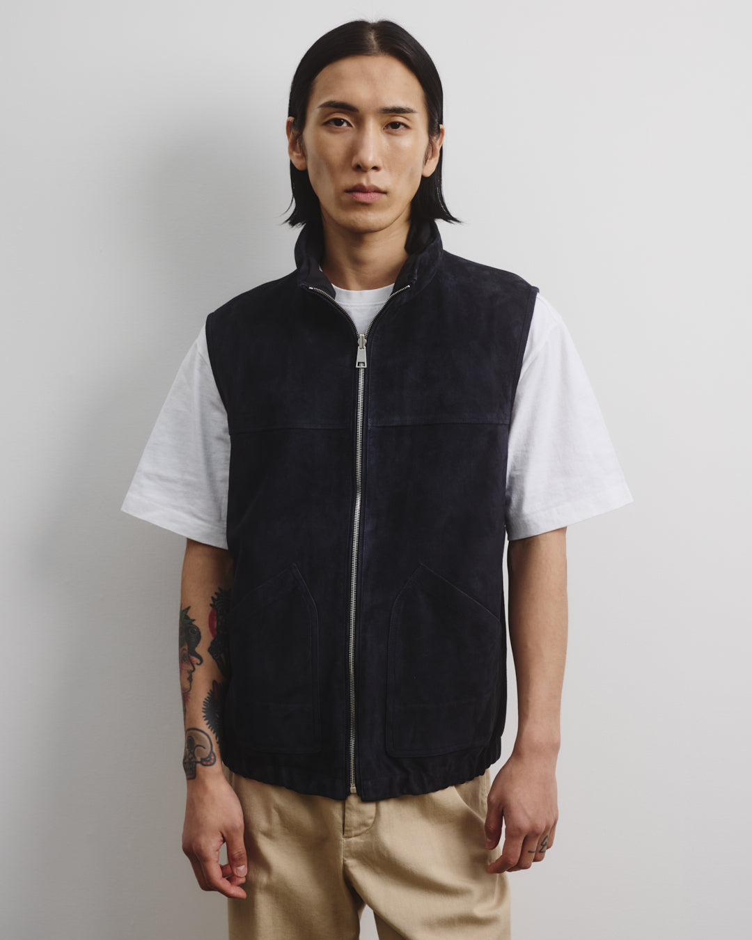 Smanicato Foley reversibile in suede e tessuto waterproof - Blu